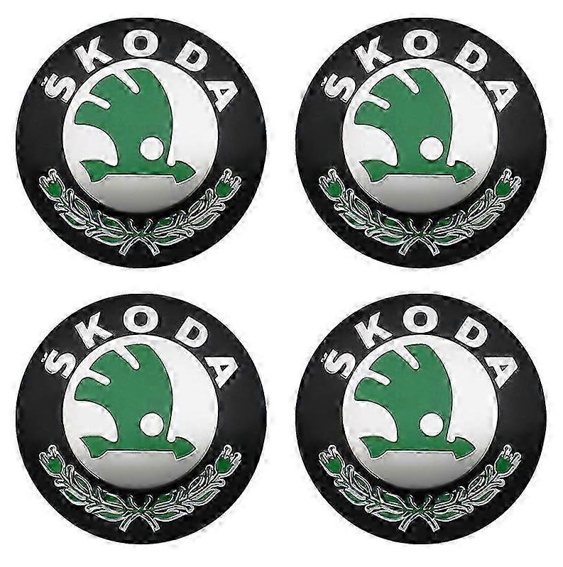 Set Mit 4 Emblemaufklebern Für Radnabenkappen (56 Mm / 60 Mm) – Zubehör Für Skoda Rapid, Octavia, Fabia, Superb, Kodiaq, Kamiq