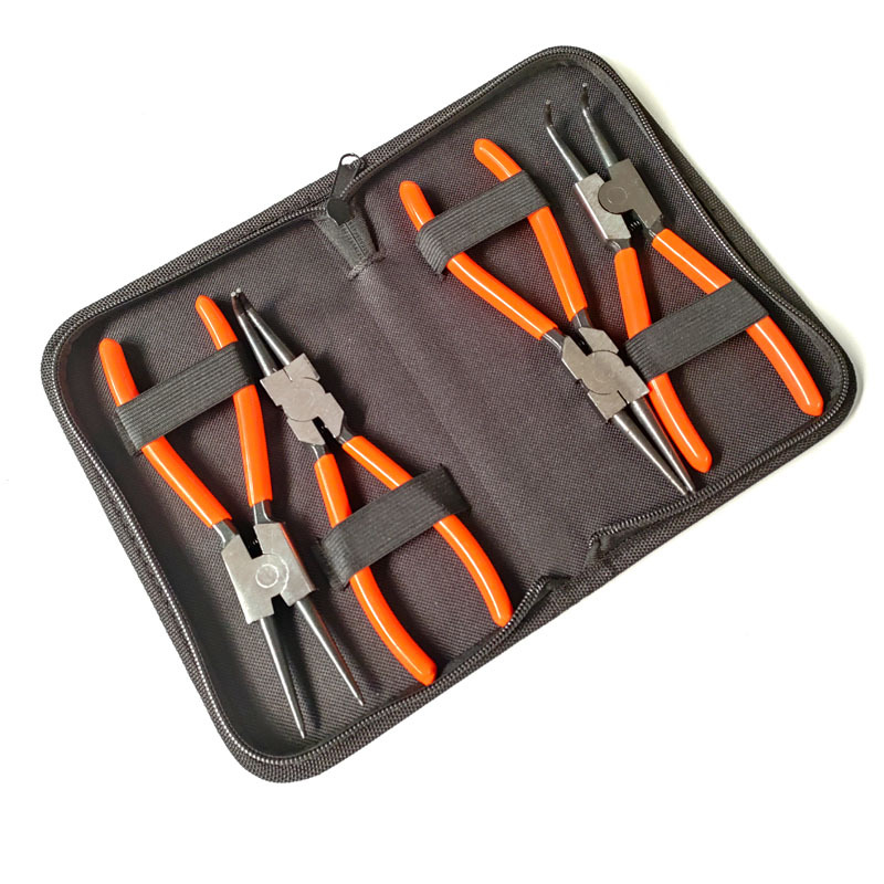 Set Mit 4 Robusten 7-zoll-sprengringzangen (mit Aufbewahrungstasche)
