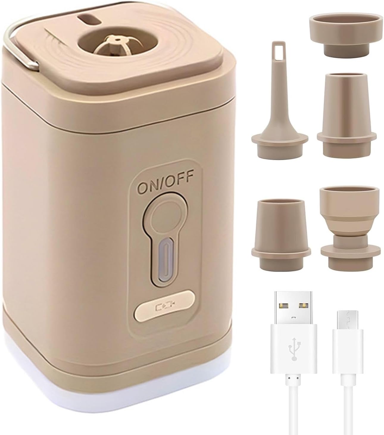 Elektrische Luftpumpe Wiederaufladbare Pumpe Zum Aufblasen Und Ablassen Der Luft Mit Campinglampe Für Luftmatratzen, Poolmatratzen, Isomatten, Crea