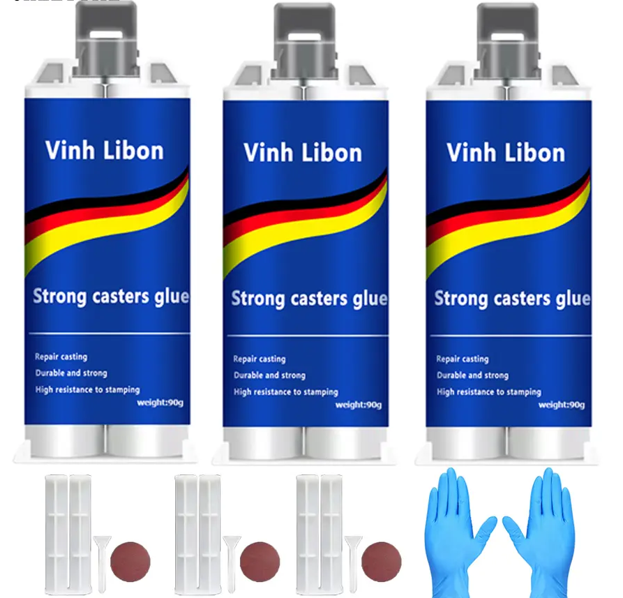 3-teiliges Ab-gießereiklebstoff-set Mit Werkzeugen, Hochtemperatur-schweißklebstoff, Wasserfestem, Antiblockierendem Reparaturklebstoff, Ideal Für Edelstahlbehälter, Eisen, Heizkörper, Lecks Und Risse