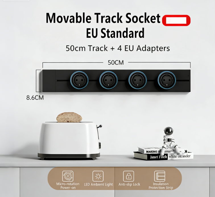 Intelligentes Schienensystem Für Büro Und Küche, Entspricht Europäischen Standards, 8000 W Und 32 A Multifunktionssteckdose (50 Cm)
