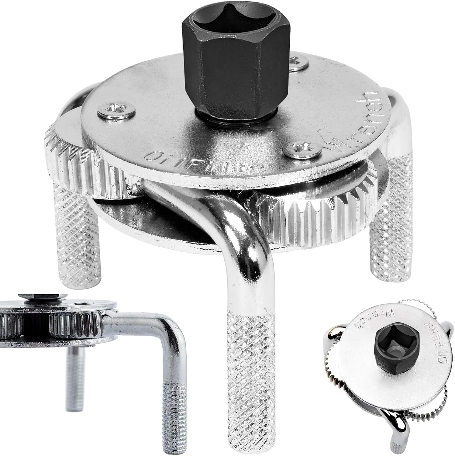 Universeller 3-armiger Ölfilterschlüssel (spinnenschlüssel) – Für Filter Mit 69 Bis 130 Mm Durchmesser – Werkzeug Für Pkw Und Lkw – Schwarz