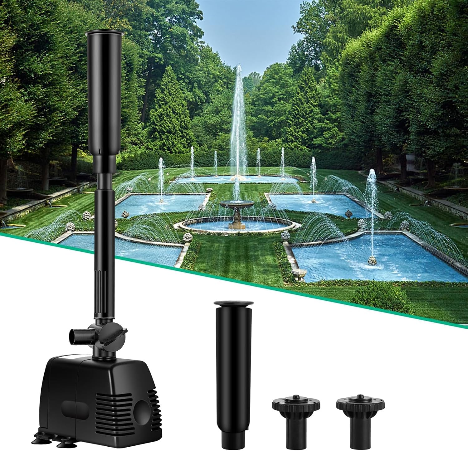 Crea Hochgeschwindigkeits-springbrunnenpumpe, Teichpumpe, Springbrunnenpumpe, Gartenbrunnenpumpe, Wasserlaufpumpe, 1,6 M Förderhöhe