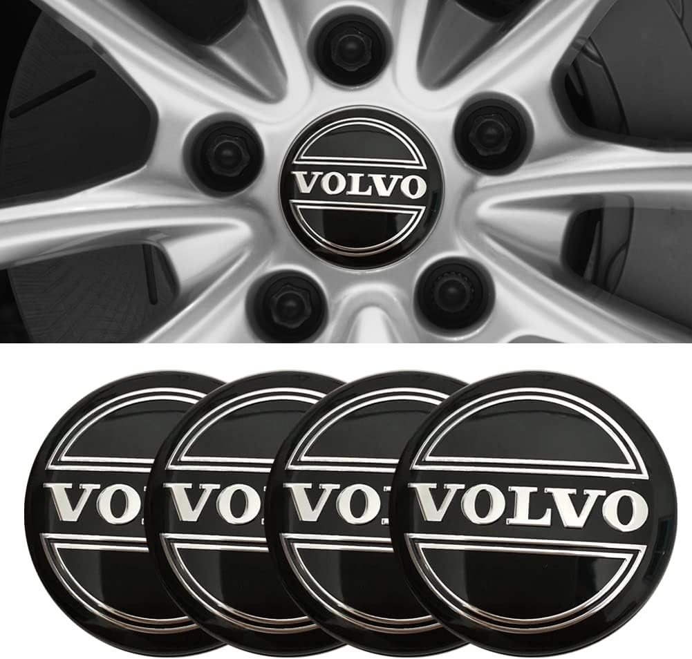 Satz Mit 4 Radnabenkappenaufklebern Für Volvo S90 S60 Xc60 Xc40 Xc90 V40 V60 S60 S80, Aus Aluminium, 56 Mm (2,2 Zoll), Silber.