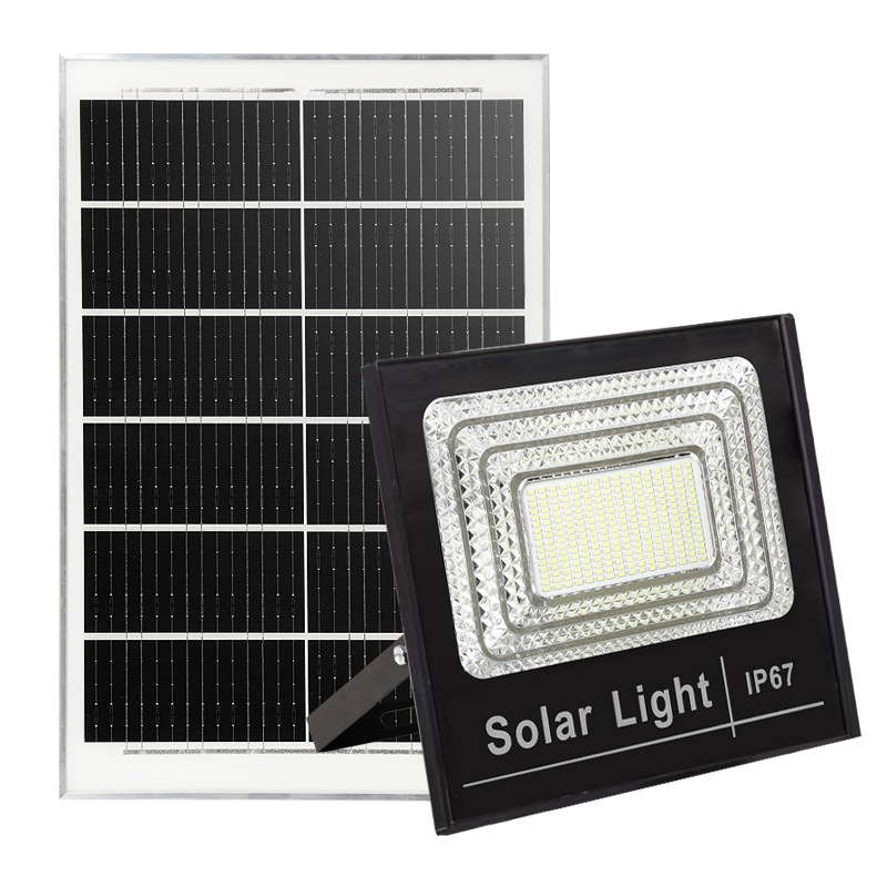 200-w-smd-led-außenstrahler, Solarpanel, Geringe Helligkeit, Fernbedienung, Ip65, Timer, Led-außenbeleuchtung – Crea
