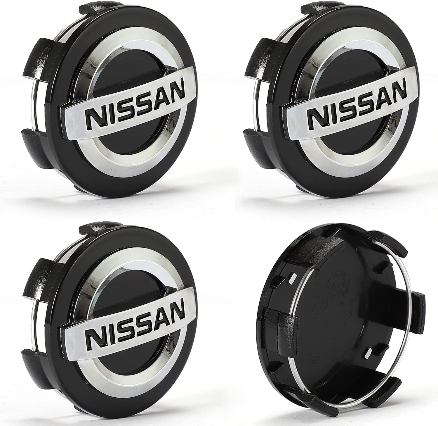 Vier Radkappen (60 Mm, Schwarz) Für Nissan.