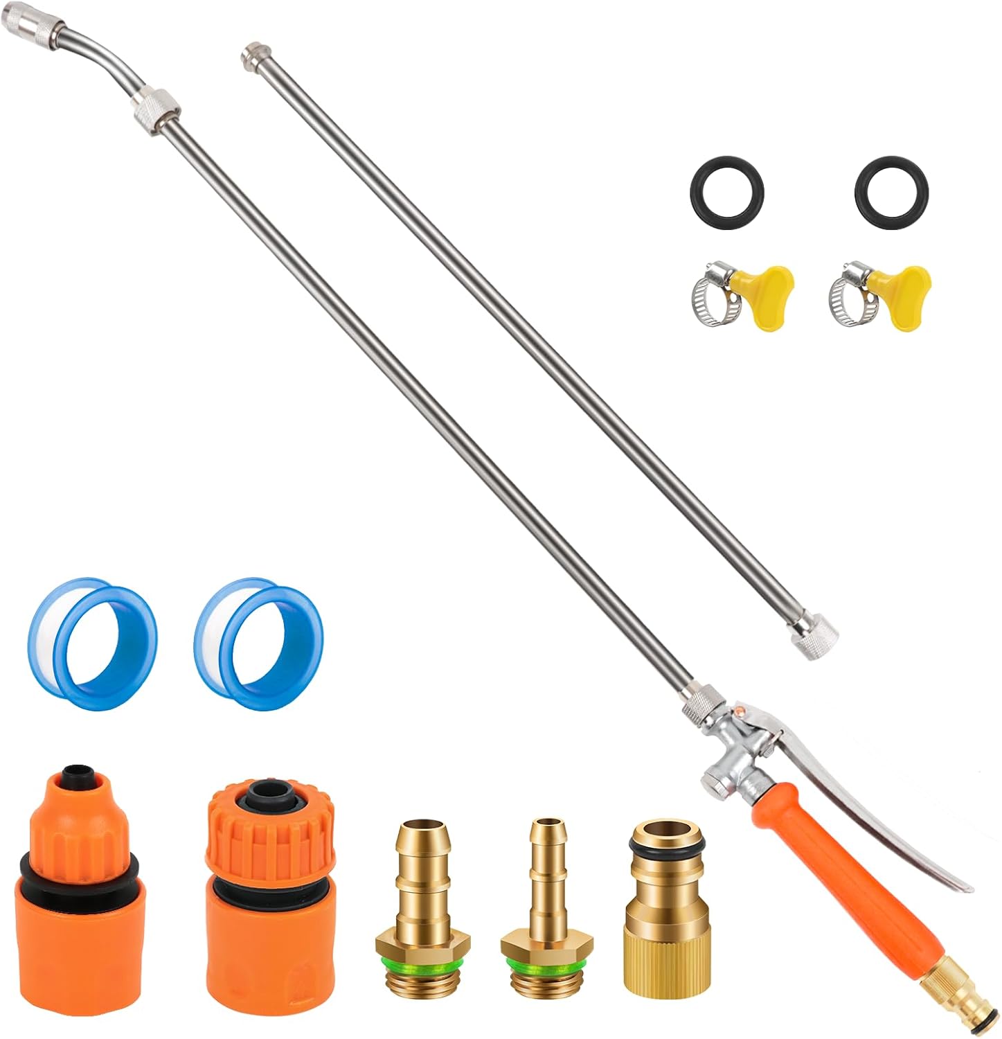 44 Zoll Langer Ersatzgriff Aus Metall Für Farbspritzpistolen, 1/2-zoll-schnellkupplung, 1/4-zoll-3/8-zoll-1/2-zoll-messingkupplung, Edelstahlventil.