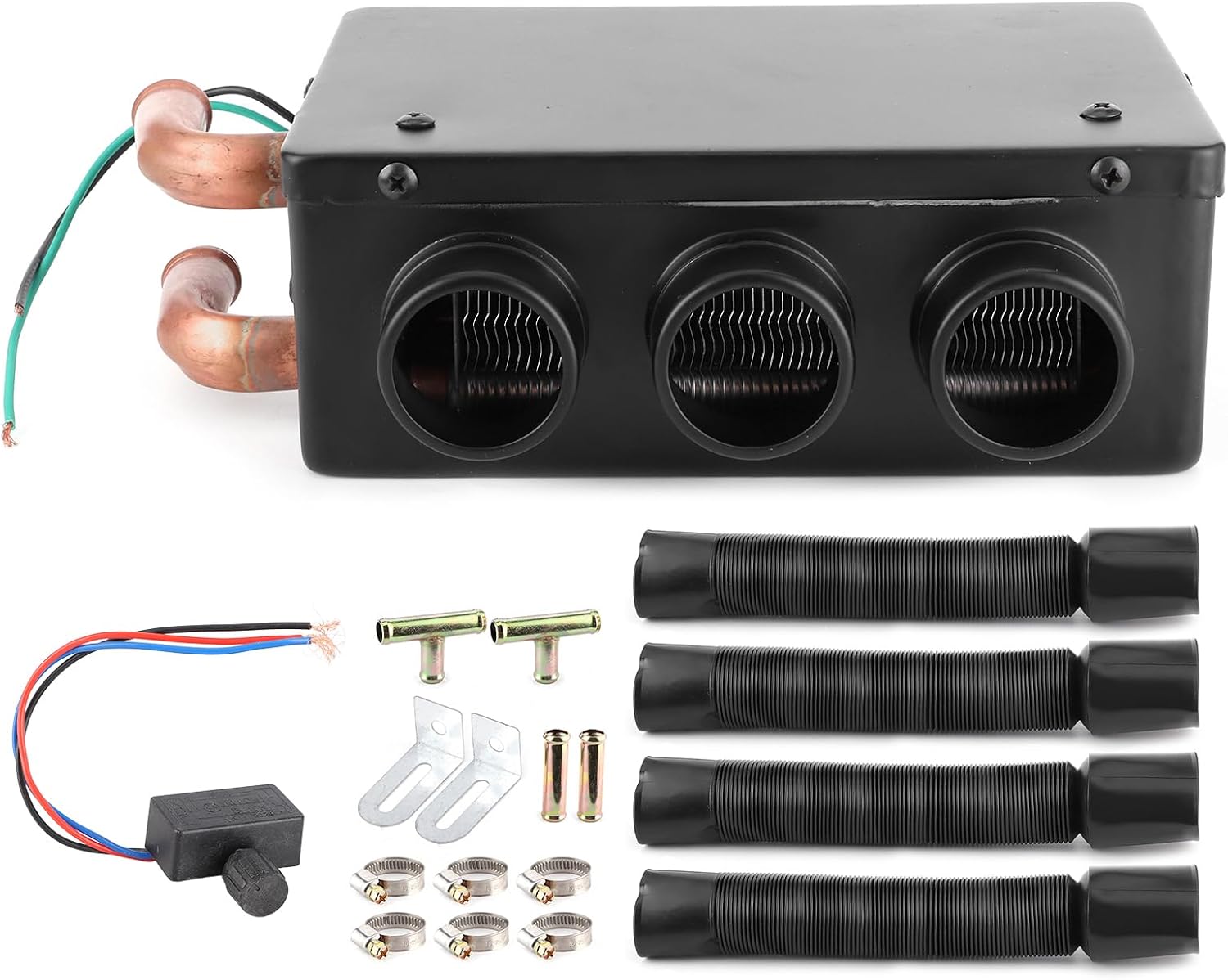 Tragbare Fahrzeugheizung (auto, Traktor, Utv) – 12v 50w, 3 Ausgänge, Schnelles Aufheizen, Ideal Für Winter Und Zum Enteisen, Leiser Betrieb.