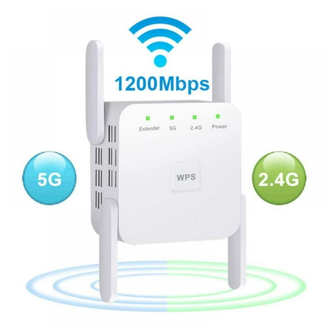 Wi-fi-repeater, Bis Zu 300/1200 Mbit/s, Dualband-wlan-signalverstärker (2,4 Ghz Und 5 Ghz) Mit Ethernet-anschluss (weiß)