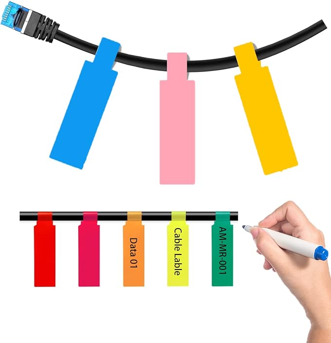 600 Farbige, Wasserfeste Kabeletiketten Für Elektronische Produkte, Handgeschriebene Etiketten Für Das Kabelmanagement, Selbstklebende, Dauerhafte Kennzeichnungsaufkleber, 8 Farben.