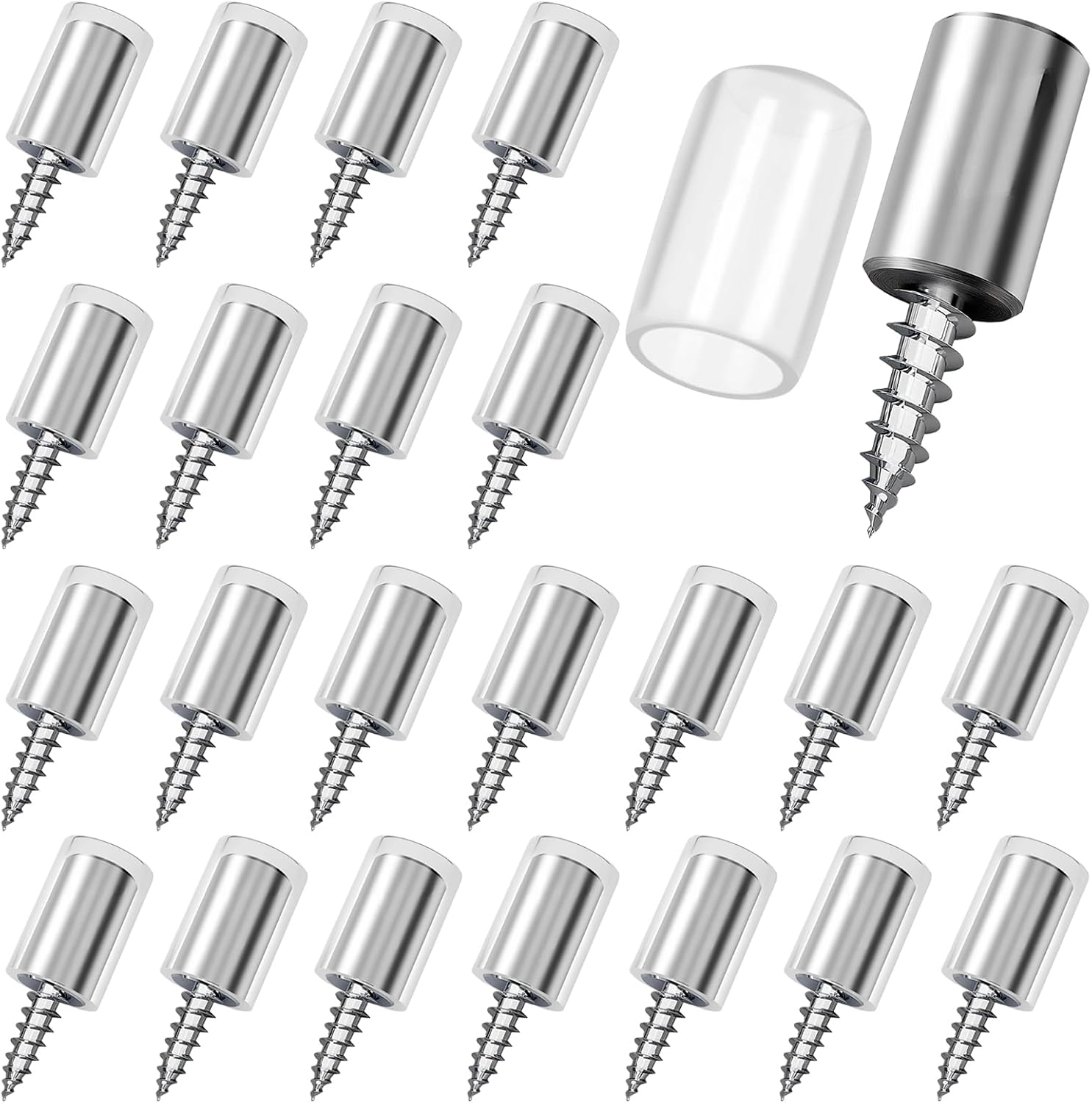 Packung Mit 50 Einschraubbaren Metallregalwinkeln (25 X 7,5 Mm) Für Schränke, Bücherregale Und Möbel (mit Transparenter Gummihülse)