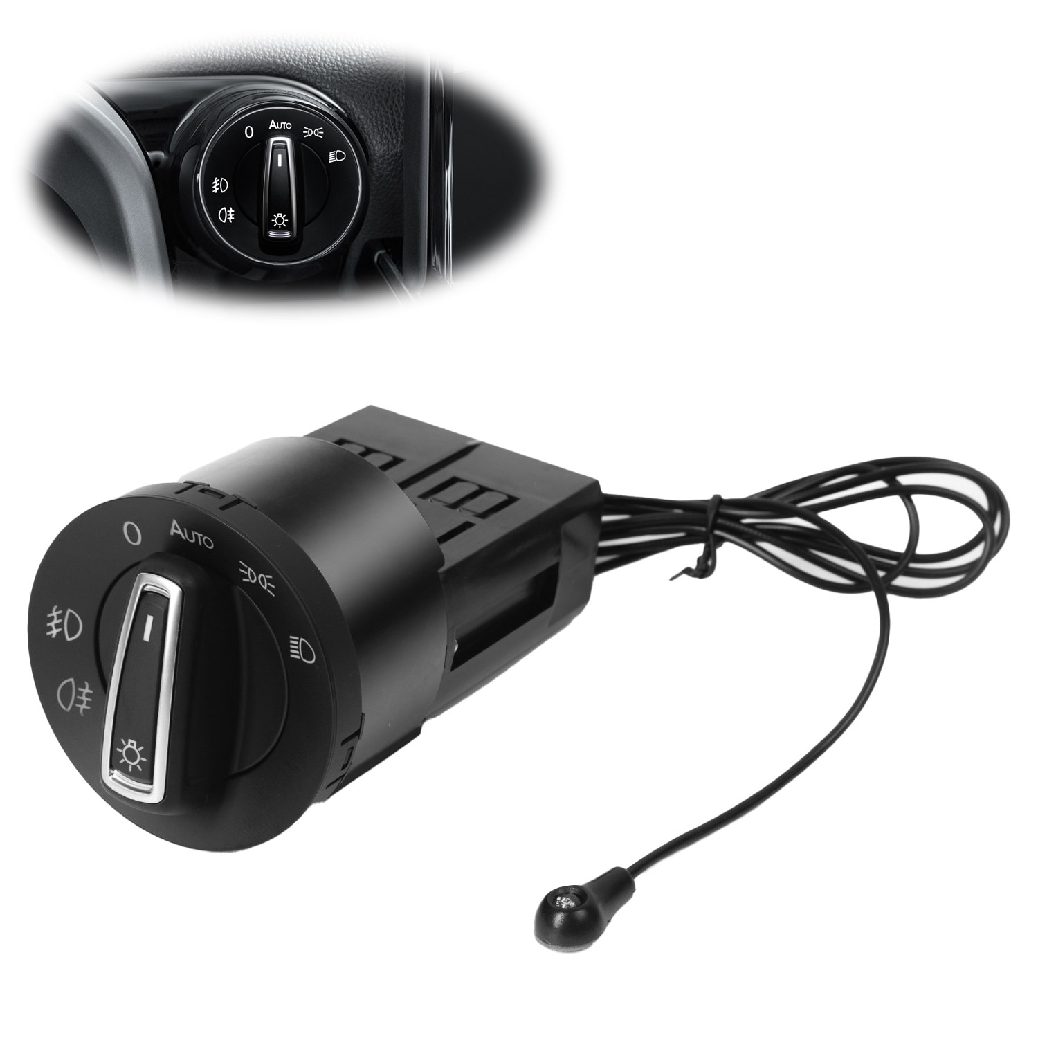 Qipuneky Kfz-scheinwerfer-steuergerät, Lichtsensor, Automatische Ein-/ausschaltfunktion, Kunststoff, Schwarz