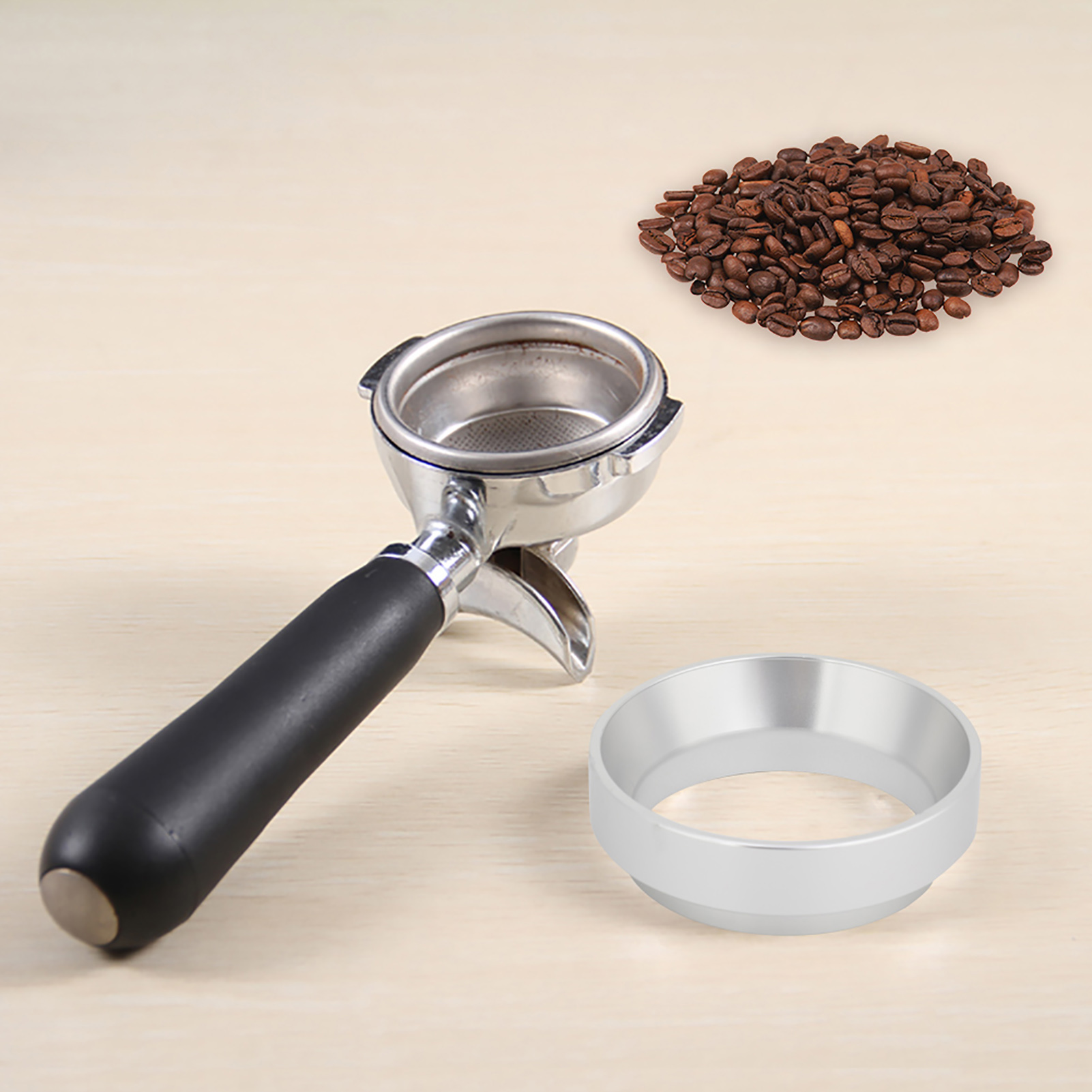 58 Mm Universal-dosierring-trichter Aus Aluminium, Ersatzteil Für Kaffeemaschinen (silber)