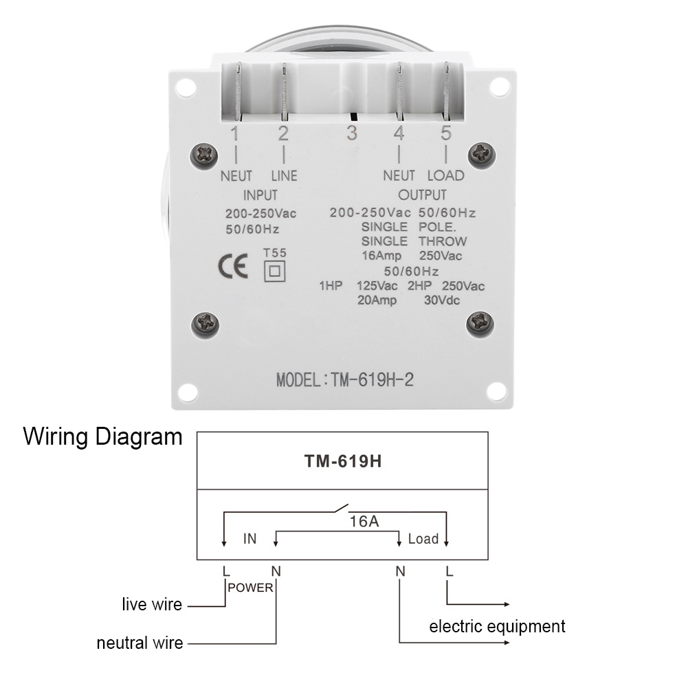 16a 7 Tage Wöchentlich Programmierbarer Digitaler Timer Mit Zeitrelais-schaltausgang (220v 16a Tm-619h-2)