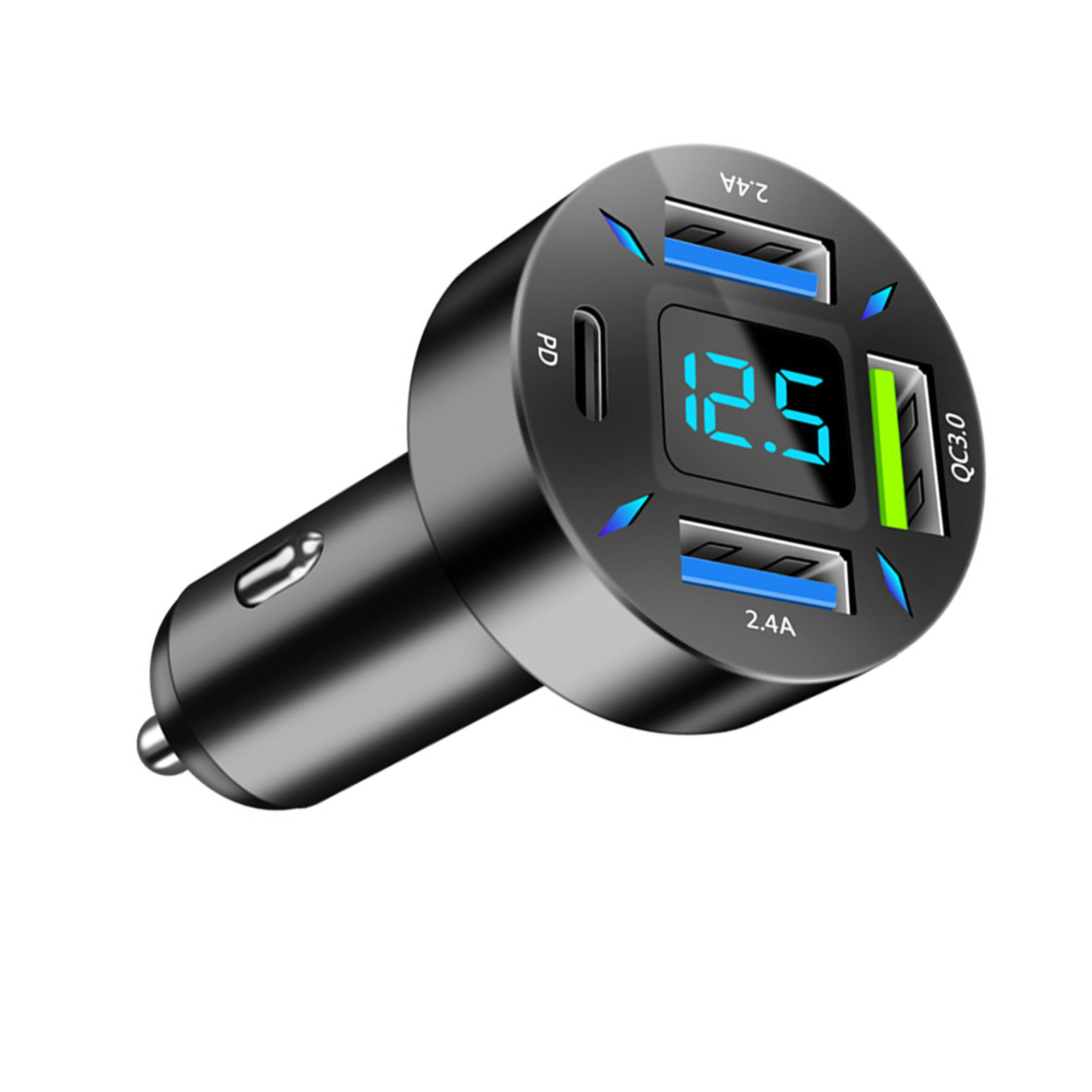 Chargeur De Voiture Usb Pd Qc3.0 2,4 A Avec Protections Multiples, Adaptateur Allume-cigare Pour Téléphone Et Tablette