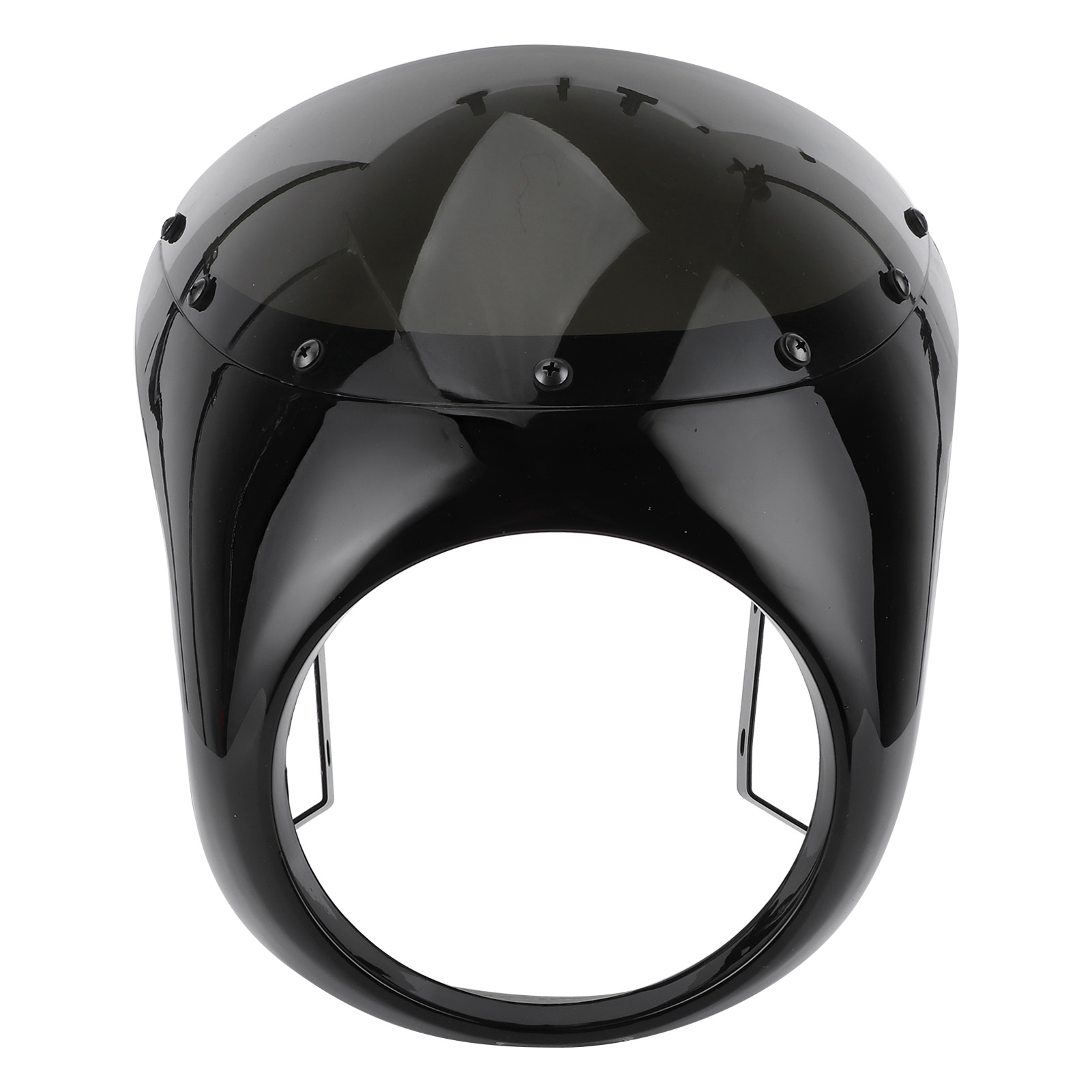 7-zoll-scheinwerferverkleidung Windabweiser Windschutzscheibe Universal Für Motorrad (glänzend Schwarz Schwarze Linse)