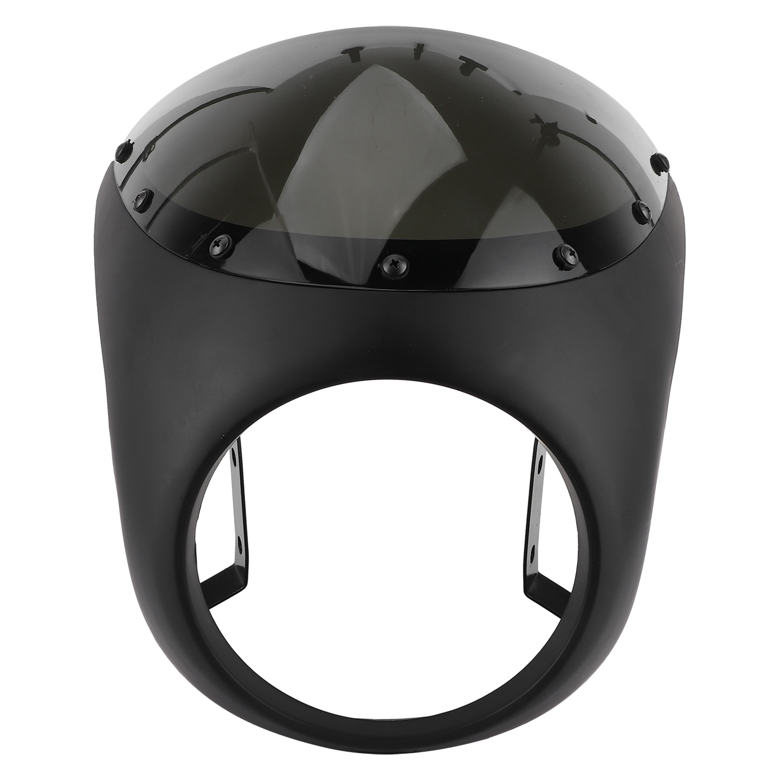 7-zoll-scheinwerferverkleidung Windabweiser Windschutzscheibe Universal Für Motorrad (matt Schwarz Schwarze Linse)