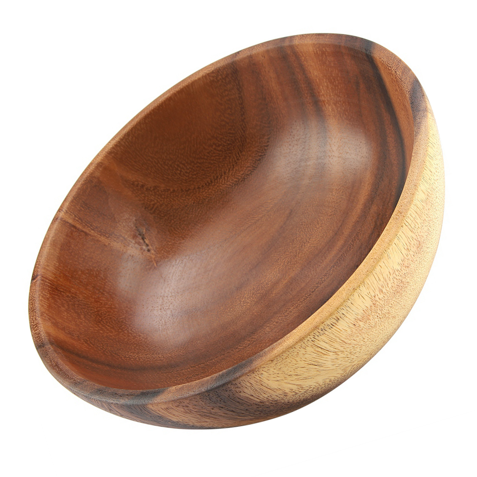 Massive Akazienholzschale Für Salat, Suppe, Reis, Handgefertigte Holzschale, Küchenutensil (20 X 7 Cm)