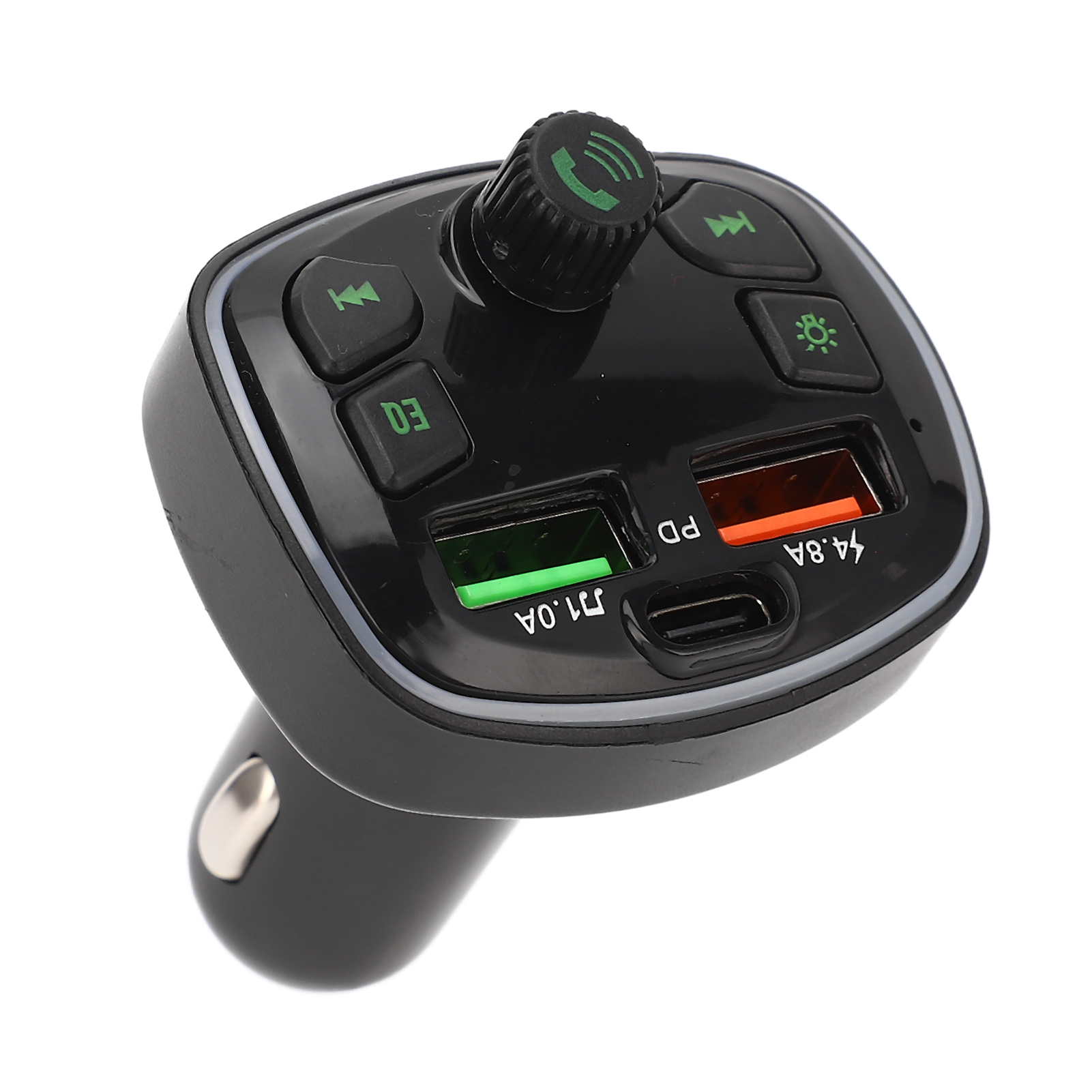 Bluetooth-transmitter Mit 2 Usb-anschlüssen, 4,8 A Freisprechfunktion, Schnellladefunktion, Mp3-player Und Radioempfänger Für Autos