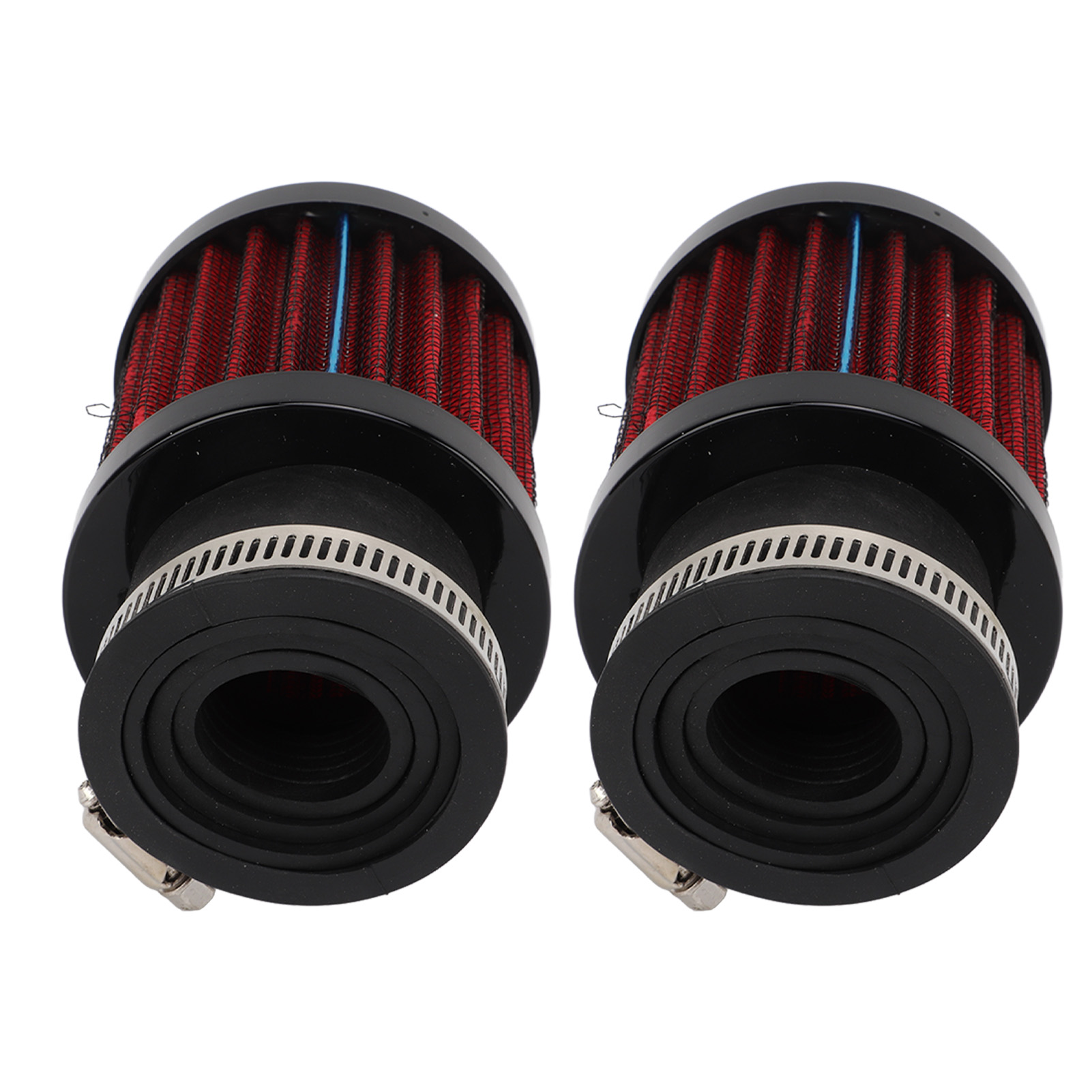 Lot De 2 Filtres À Air 28-48 Mm Haute Efficacité De Filtration Universels Pour Cyclomoteurs, Scooters, Quads Et Motos Tout-terrain 50cc, 70cc, 90cc Et 125cc (noir Et Rouge).