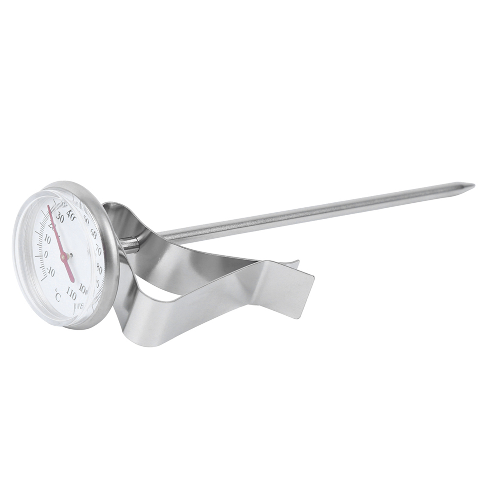 Verstellbares Hängethermometer Für Kaffeeschaum Mit Clip, Temperaturanzeige, Küchenhelfer, Kurze Ausführung