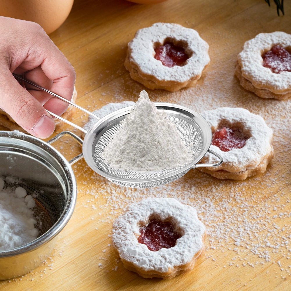 4-teiliges Küchen-mehlsieb Aus Edelstahl, Manuell, Zum Kochen Und Backen