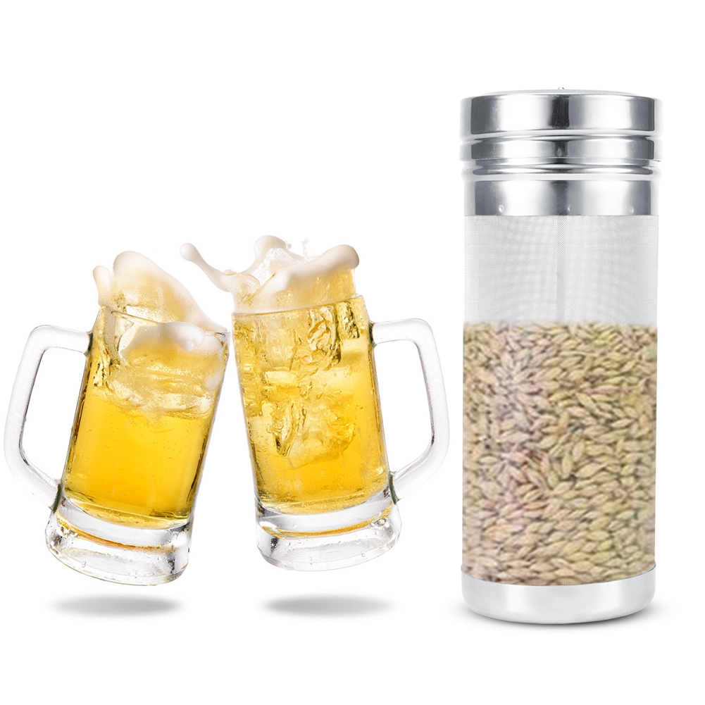 Bierhopfenfilter Aus Edelstahl Mit 300-mikrometer-sieb Und Reinigungsbürsten-set Für Heimbraufässer (7 X 18 Cm / 2,8 X 7,1 Zoll)