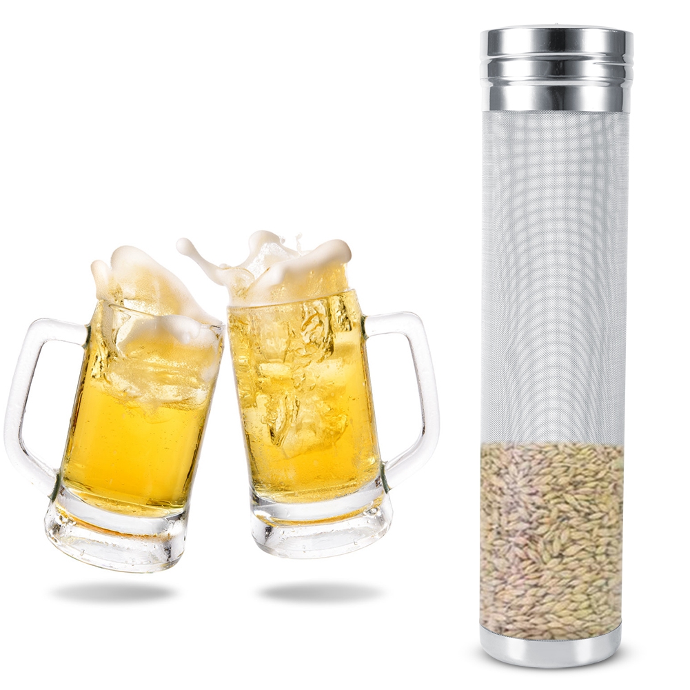 Bierhopfenfilter Aus Edelstahl Mit 300-mikrometer-sieb Und Reinigungsbürsten-set Für Heimbraufässer (7 X 29 Cm / 2,8 X 11,4 Zoll)