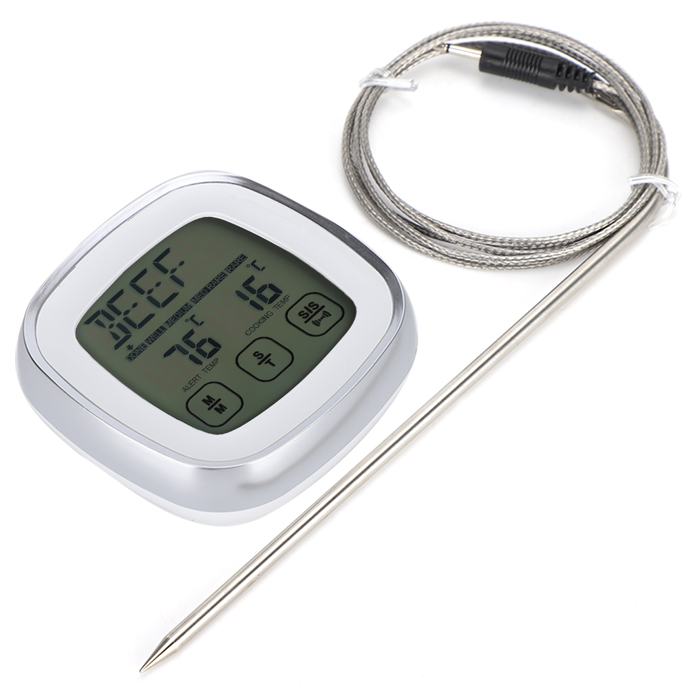 Kabelloses Lebensmittelthermometer Mit Elektronischem Digitalem Touchscreen, Timer Und Alarm Für Zuckerkochen Und Grillen