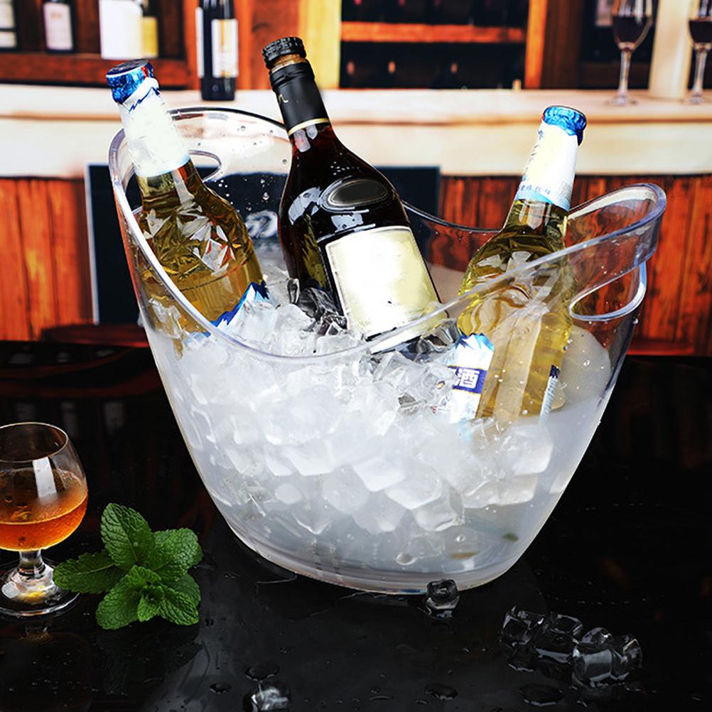 Durchsichtiger 4-liter-eiskübel Aus Kunststoff Zur Aufbewahrung Von Wein-, Champagner- Und Bierflaschen