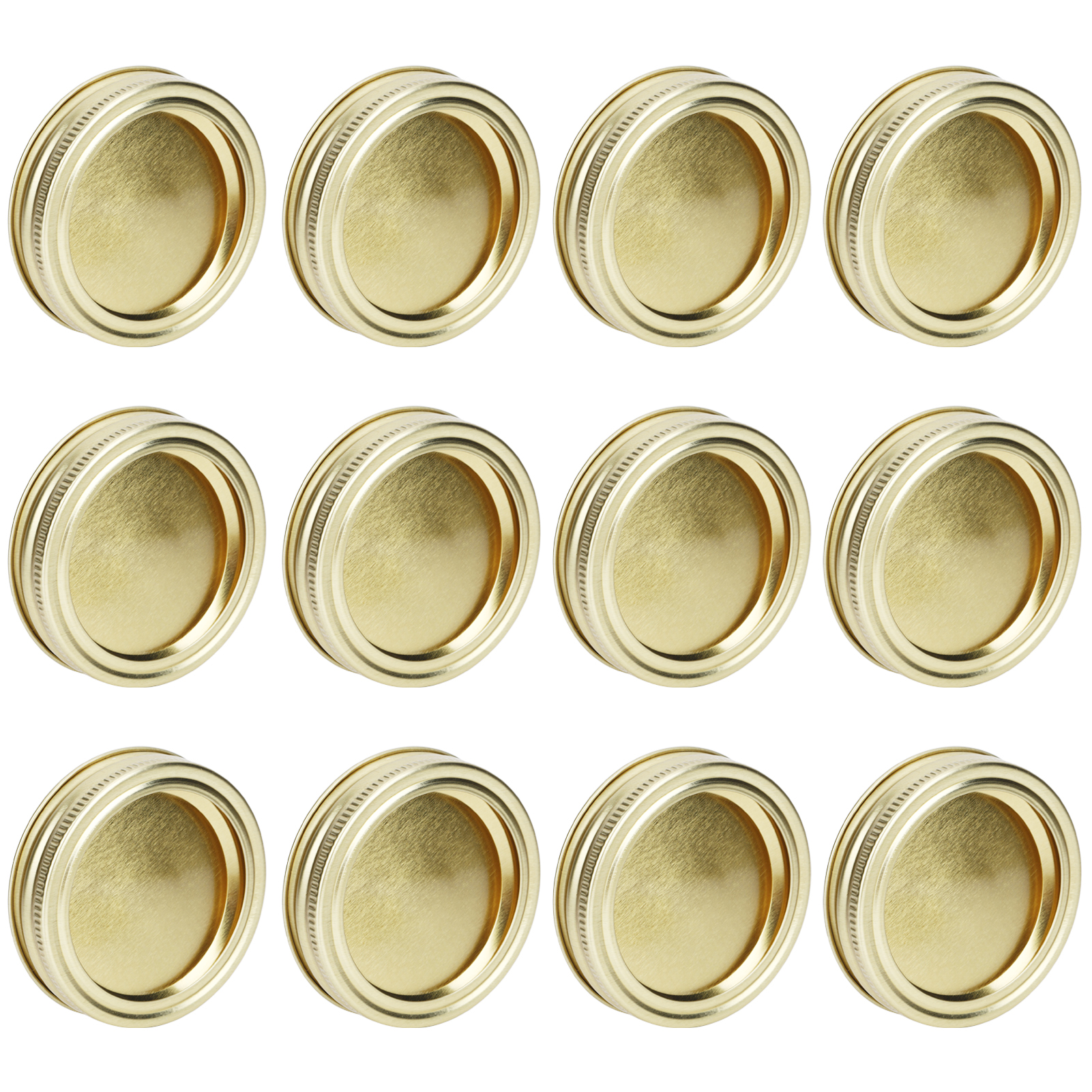 12 Stück 70 Mm Runde, Geteilte Deckel Für Einmachgläser Mit Normaler Öffnung, Geeignet Für Gewürze Und Honig (xh00177 Silber)