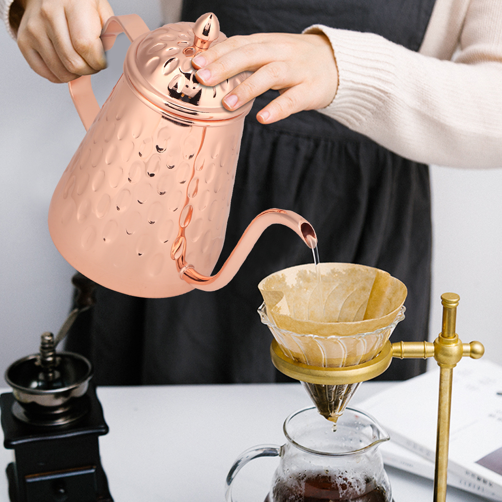 Wave Point Edelstahl-kaffeefilterkanne, Ausgießkanne, Langhals-kaffeekanne Mit Handausgießfunktion