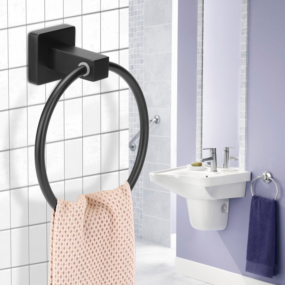 Einfacher, Robuster, Wandmontierter Handtuchring Für Das Badezimmer, Runder Handtuchhalter, Aufhängevorrichtung