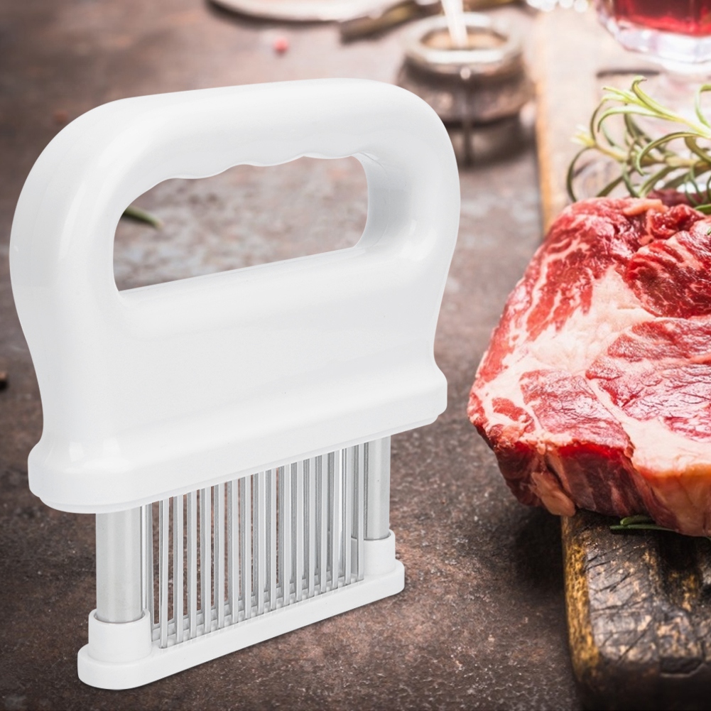 Haushalts-fleischzartmachernadel Aus Edelstahl Mit 48 Nadeln, Steaknadel, Küchenutensil, Weiß