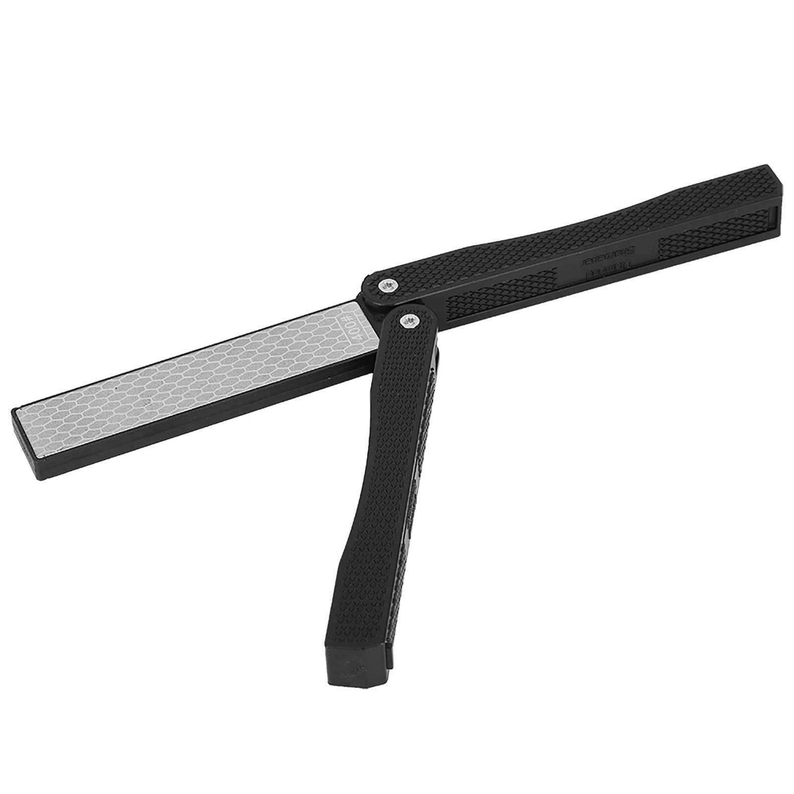 Doppelseitiger Messerschärfer, Tragbar, Faltbar, Rutschfest, Diamantschärfer (schwarz)