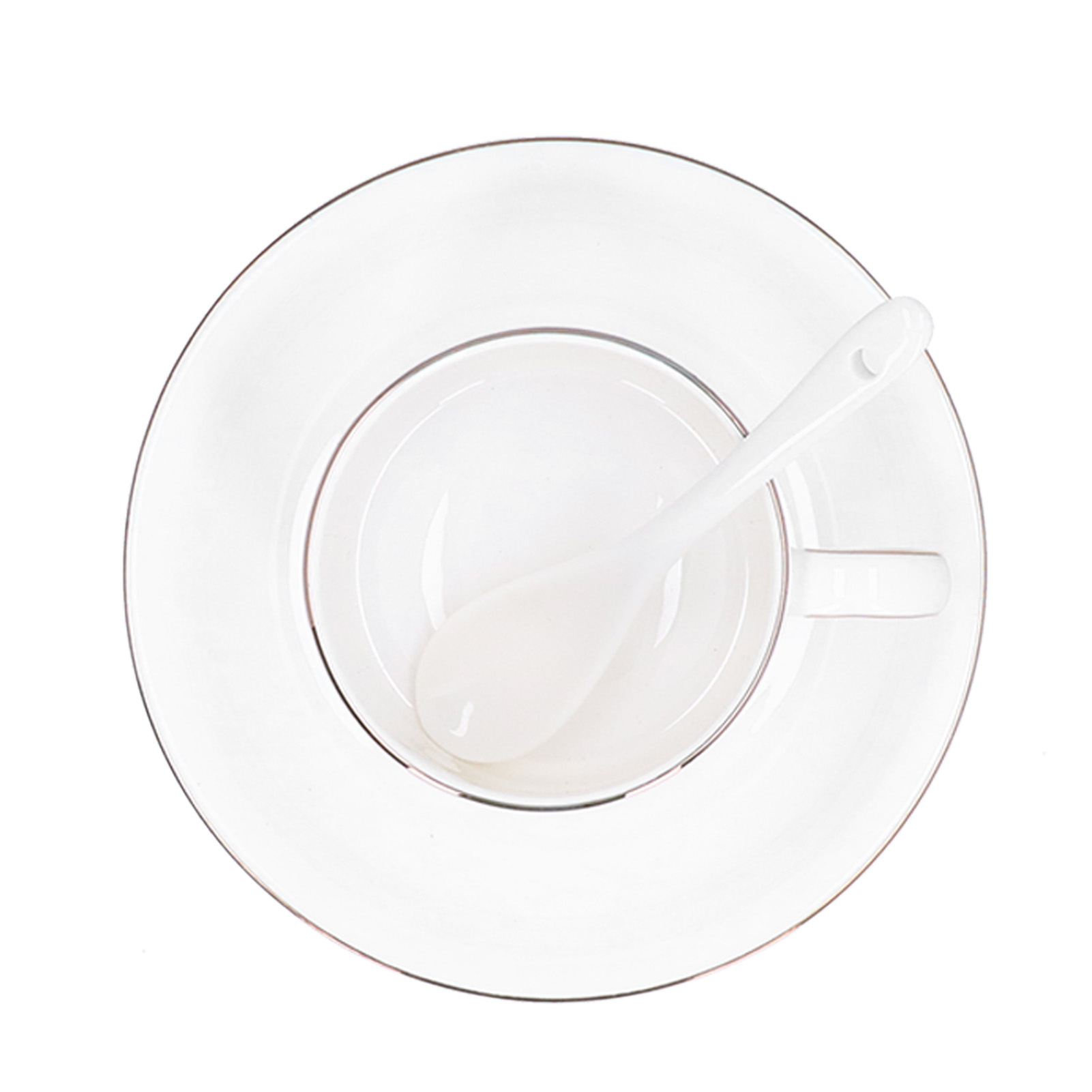 4-teiliges Kaffeetassen-set Mit Untertasse, Löffel Und Teetasse – Das Perfekte Geschenk Für Die Küche.