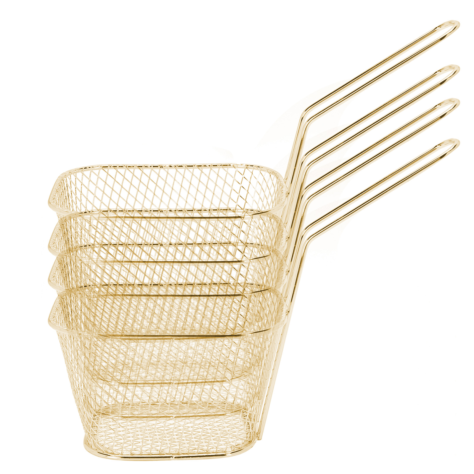 4-teiliges Frittiernetz Aus Edelstahl, Kochsieb Für Pommes Frites, Küchenhelfer, Gold