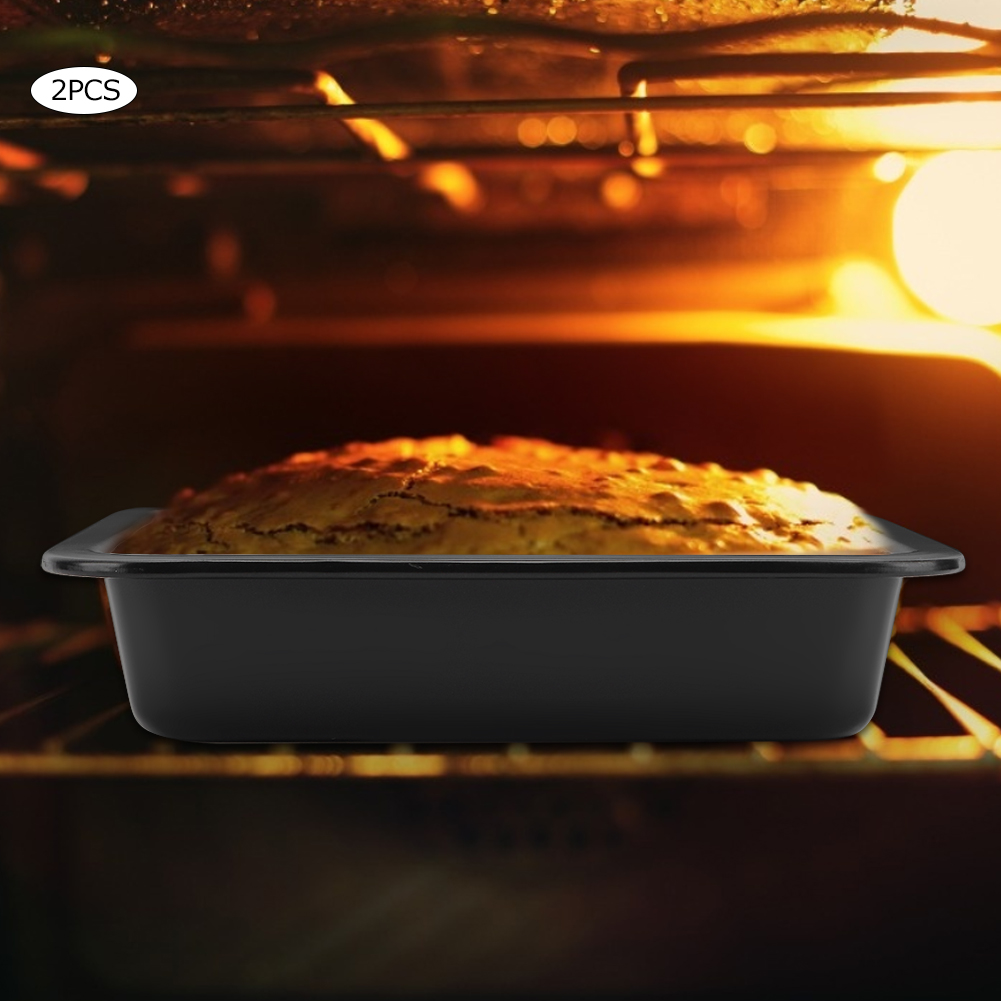2 Stück Quadratische Antihaft-käsekuchen-pizza-formen, Backbleche, Küchenbackutensilien (schwarz)