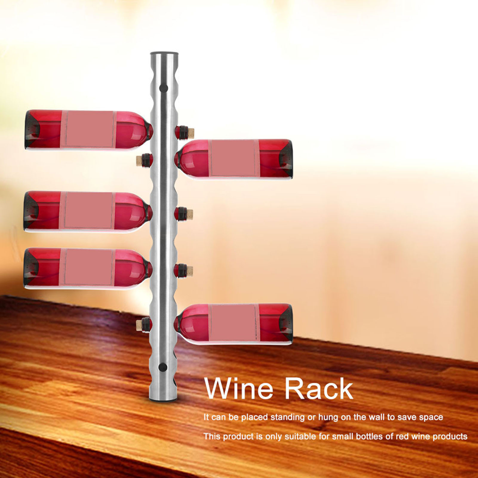 Wandmontiertes Weinregal Aus Edelstahl Für Küche Und Hausbar, Weinregale (12 Löcher)