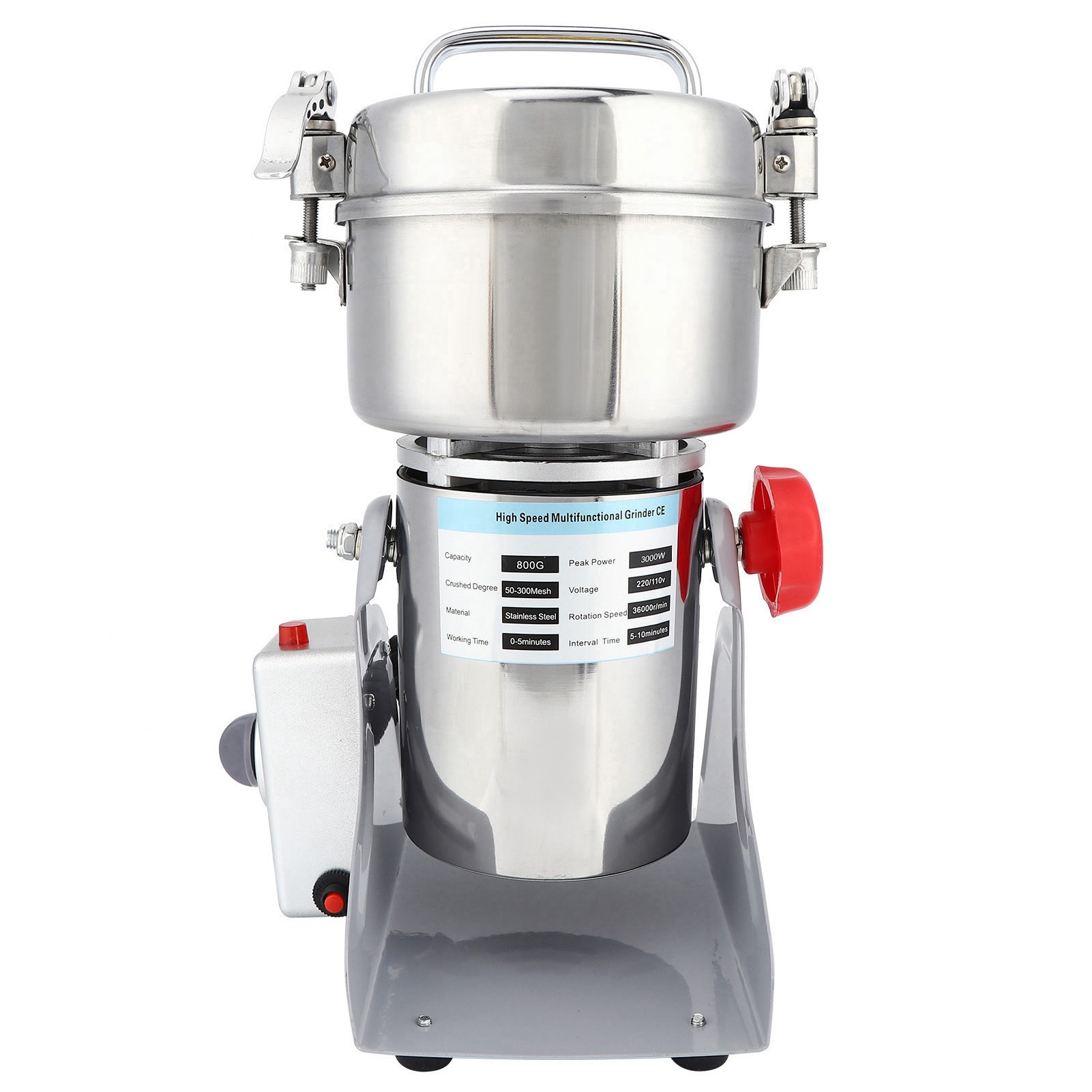 Elektrische Getreidemühle, Gewürzmühle, Kaffeemühle, Trockenlebensmittelmühle, Haushaltsgerät, Eu-stecker 220 V