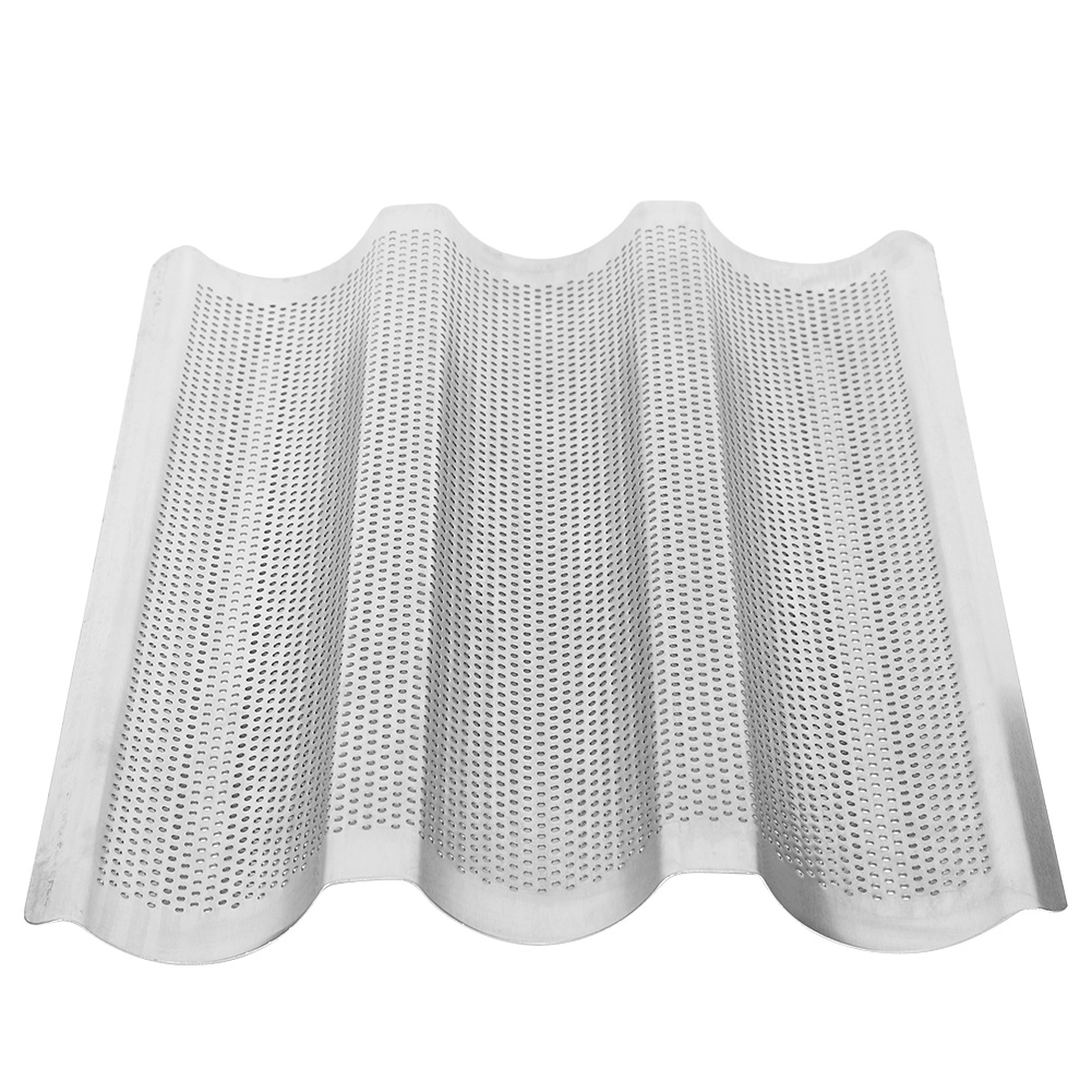3-rillen-baguette-backform Mit Wellenmuster, Silberfarben