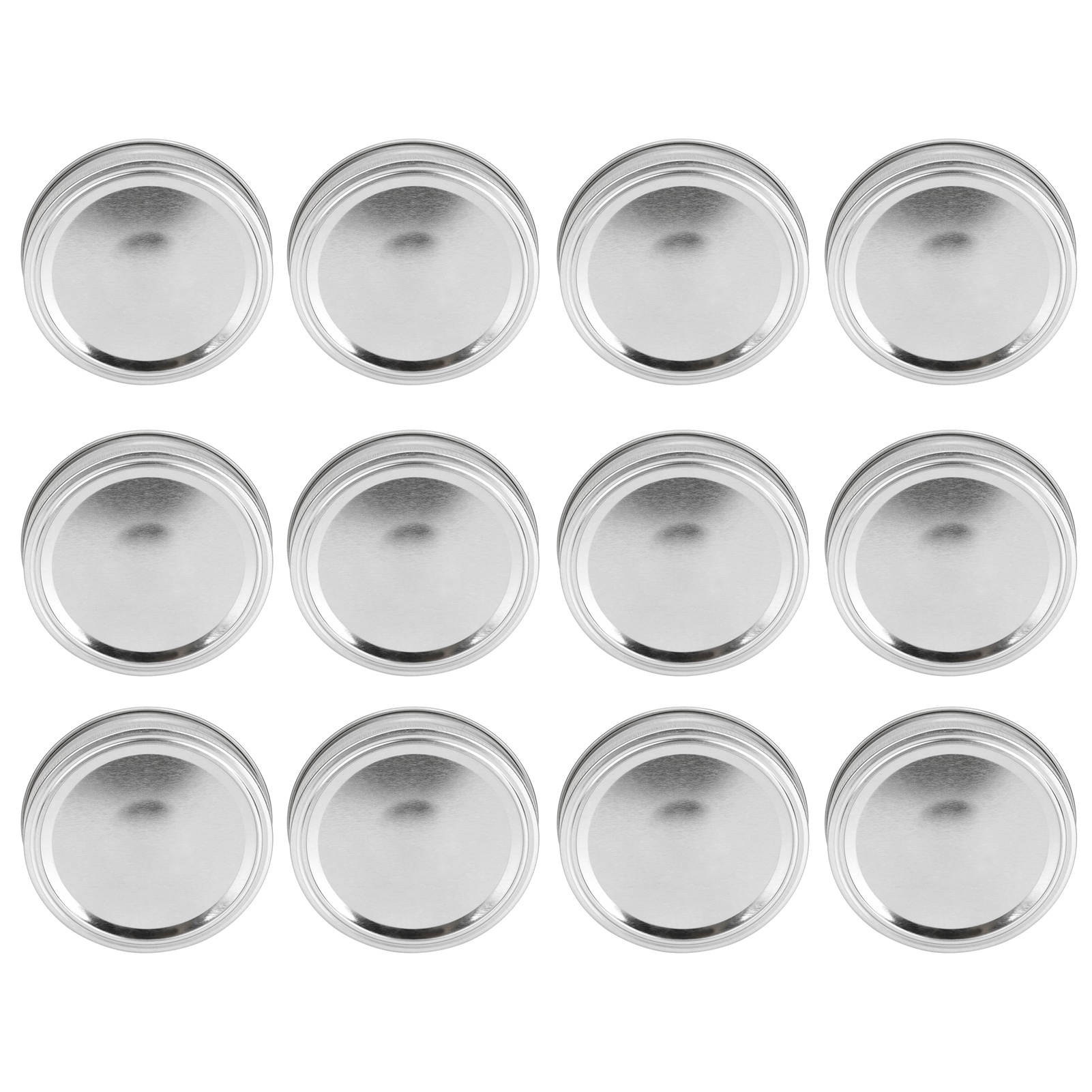 12 Stück Edelstahl-schlitzdeckel Für Glasbehälter, Runde, Auslaufsichere Verschlusskappen, Küchenbedarf (xh00180 Silber)