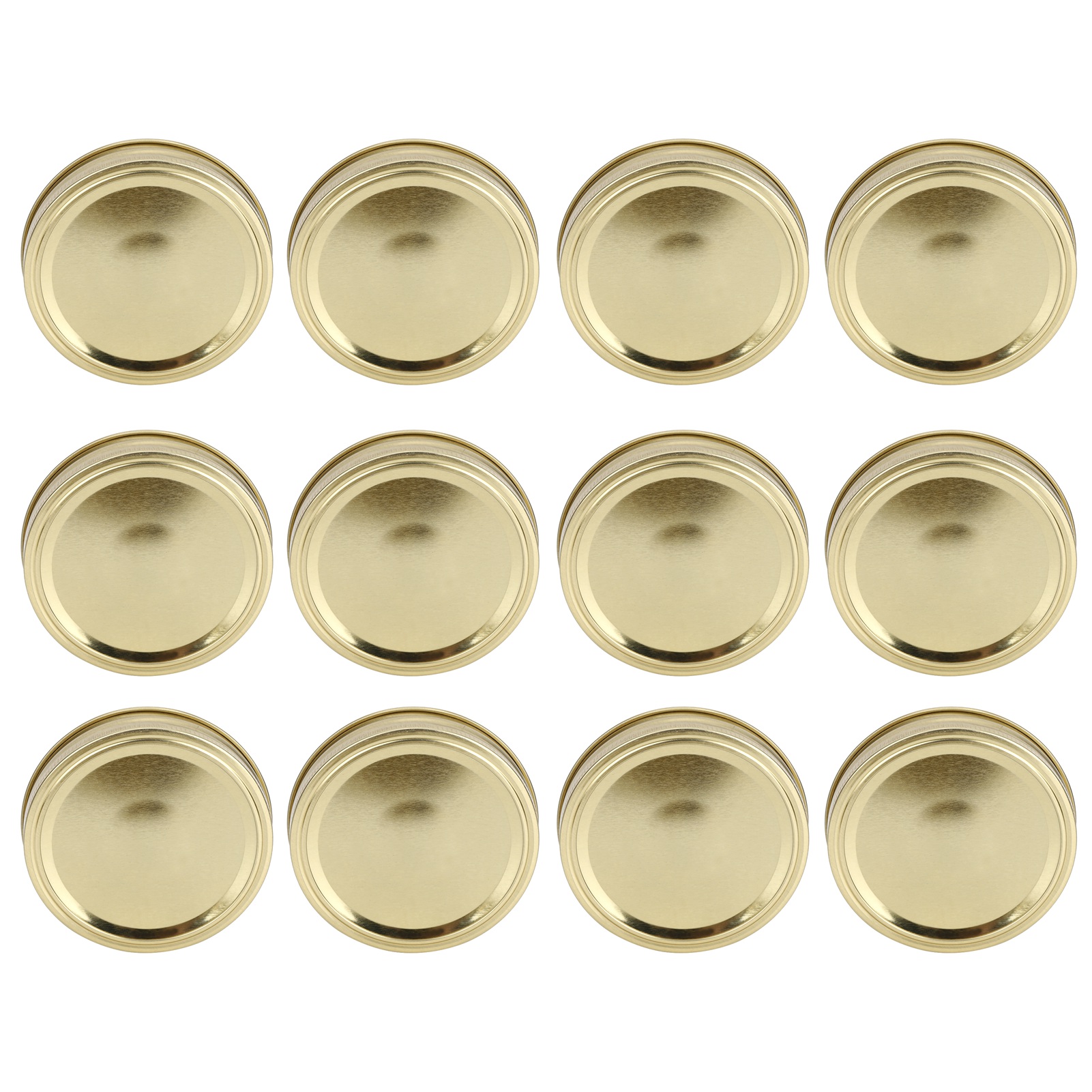 12 Stück Edelstahl-schlitzdeckel Für Glasbehälter, Runde, Auslaufsichere Verschlusskappen, Küchenbedarf (xh00179 Gold)
