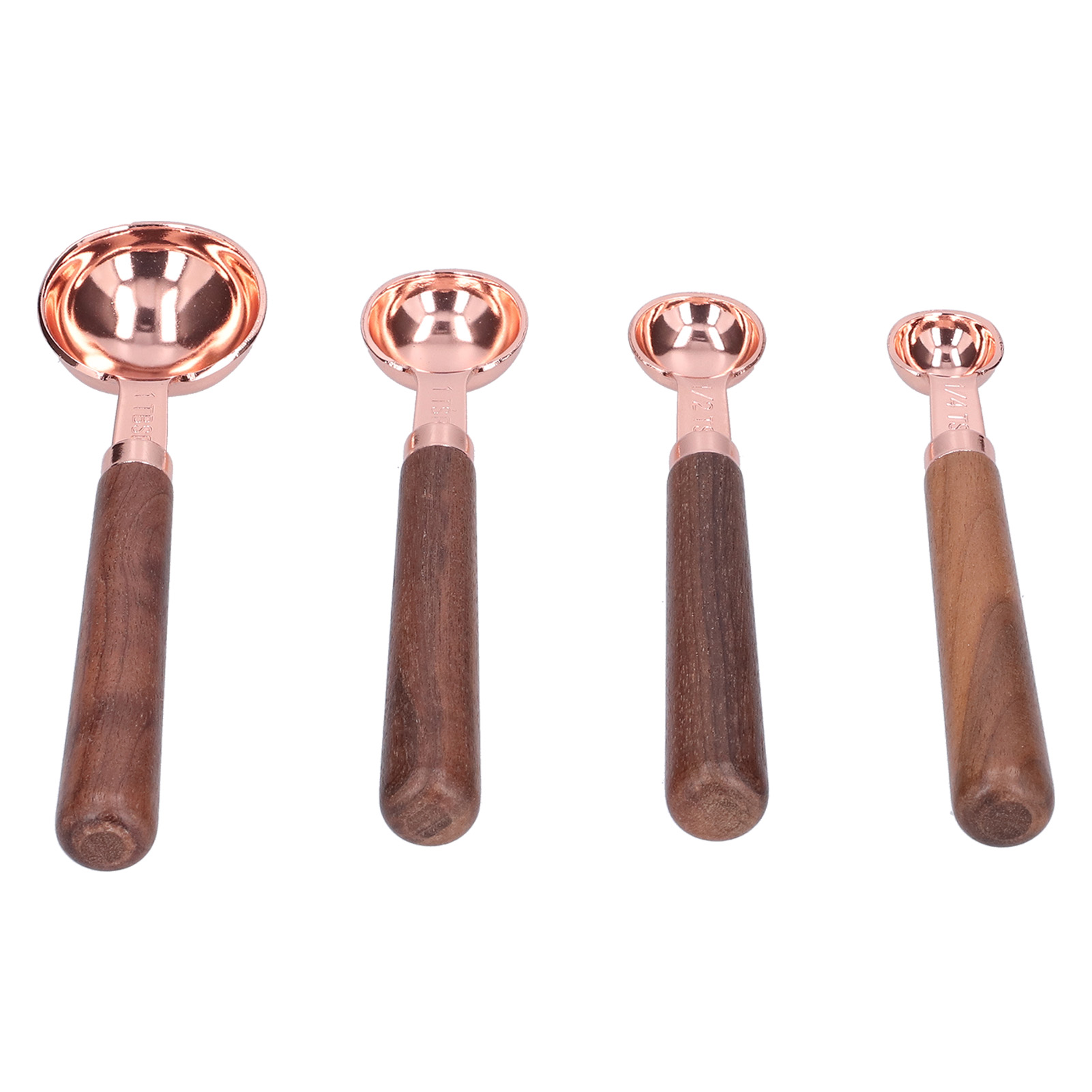 4-teiliges Set Messbecher In Roségold Mit Skala Und Messlöffel Aus Edelstahl Für Die Kleine Küche