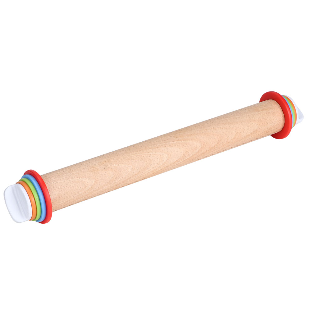Nudelholz Aus Holz Mit Verstellbarer Dicke, Mehlstab, Teigroller Mit Griff Und Skala Für Küche/bäckerei, 43 Cm
