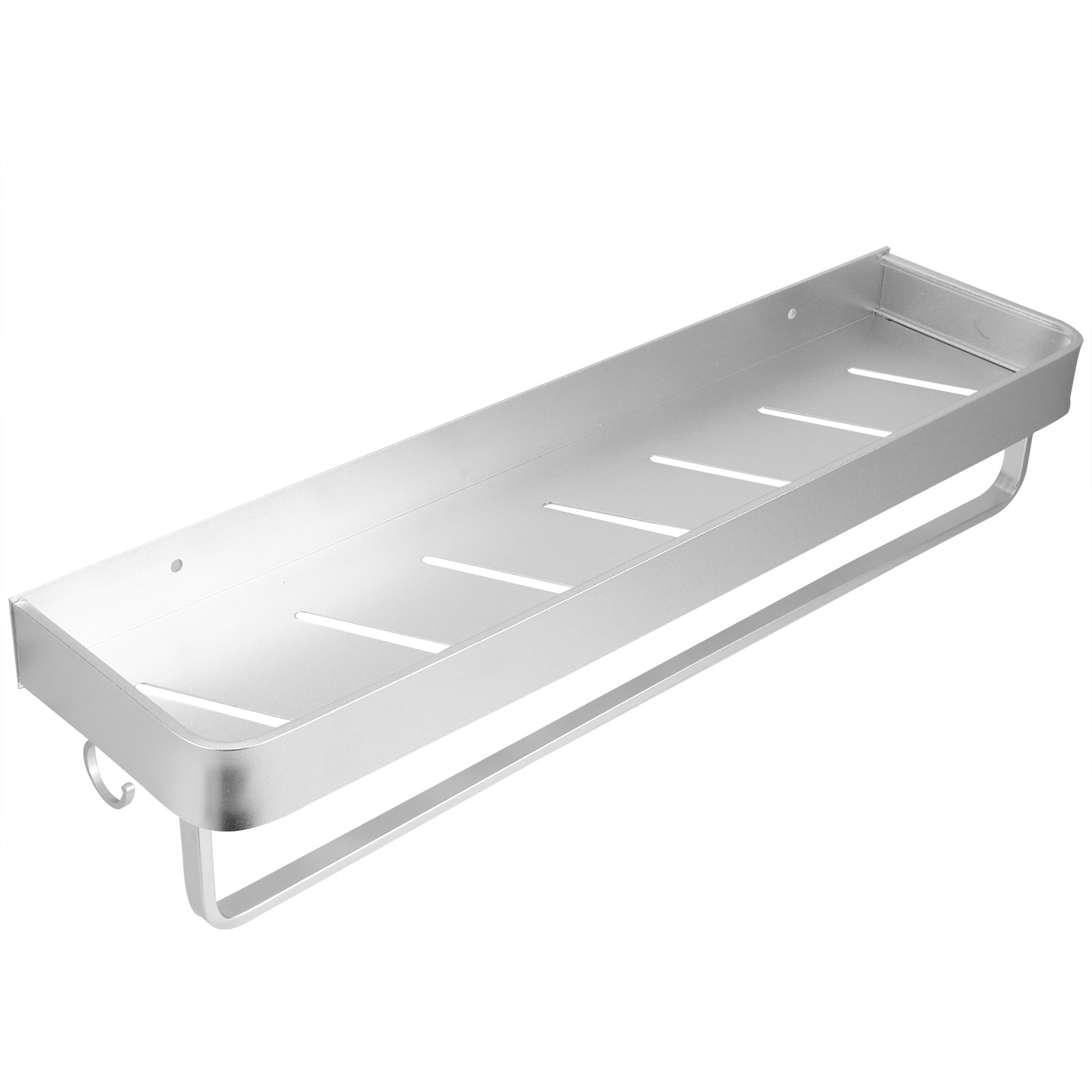 Badezimmerregal Zur Wandmontage, Aluminium-duschablage, Einlagig, Shampoo-ablage, 50 Cm, Mit Aufhängestange Und Haken