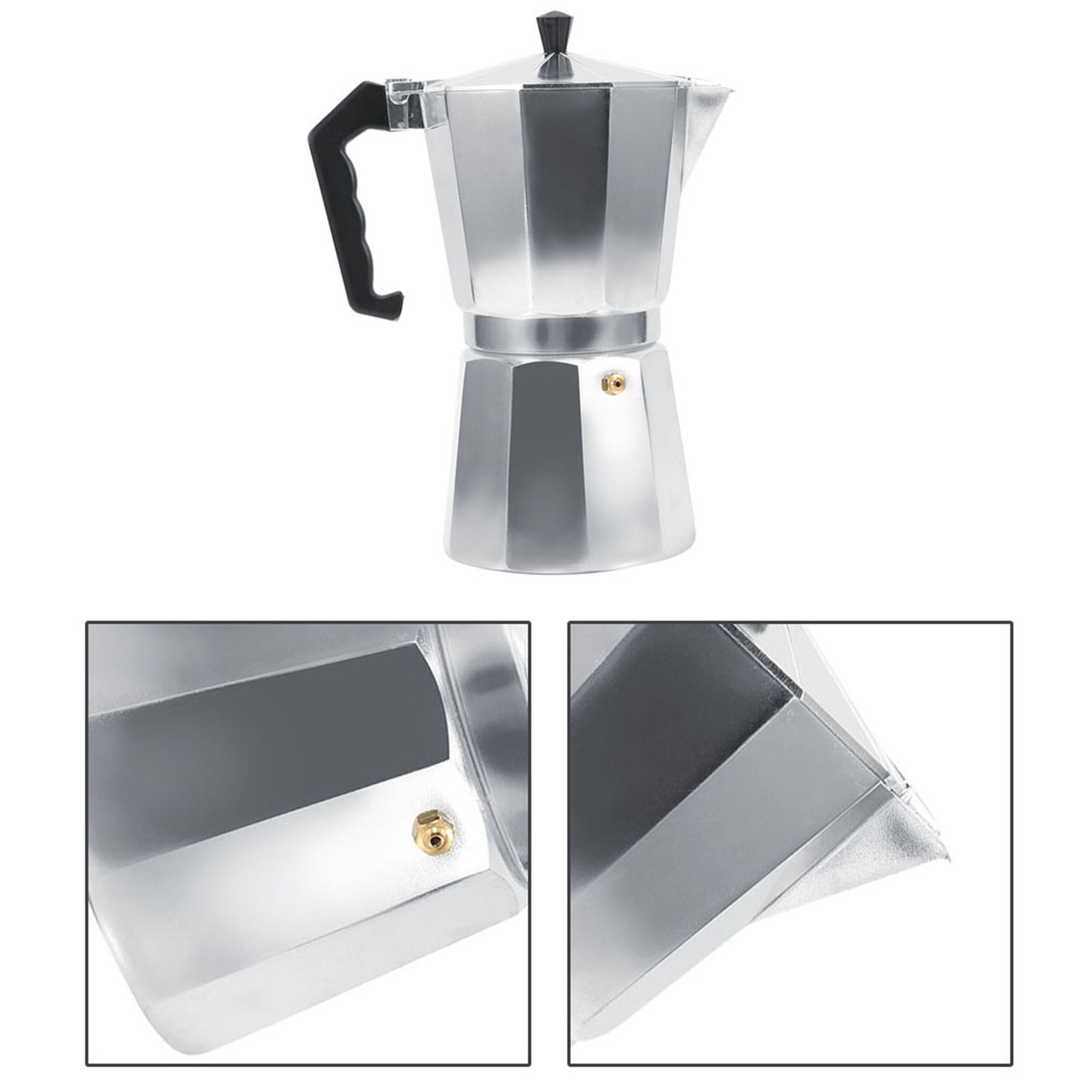 Italienische Moka-kanne Aus Aluminium, Espressokanne Für Herd Und Zuhause/büro (450 Ml, 9 Tassen)