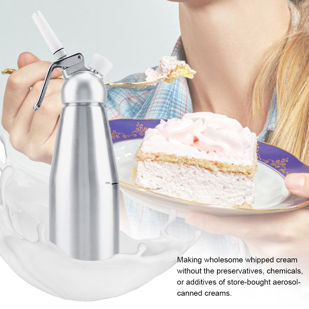 Tragbarer Sahnespender Aus Aluminium (1000 Ml) – Ideal Zum Aufschäumen Und Dekorieren