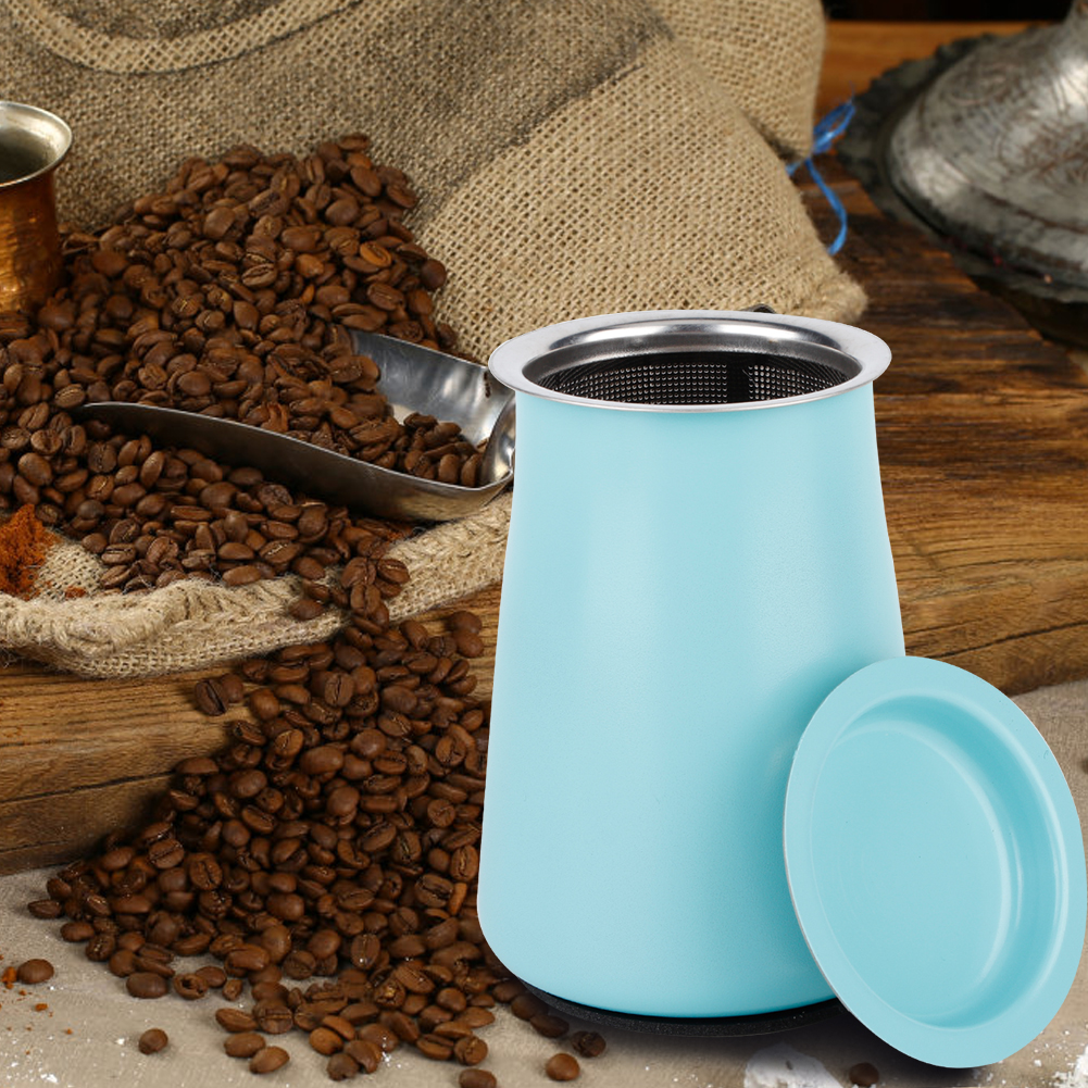 Edelstahl-kaffeepulversieb, Siebfilterbecher, Kaffeezubereitungszubehör, Blau