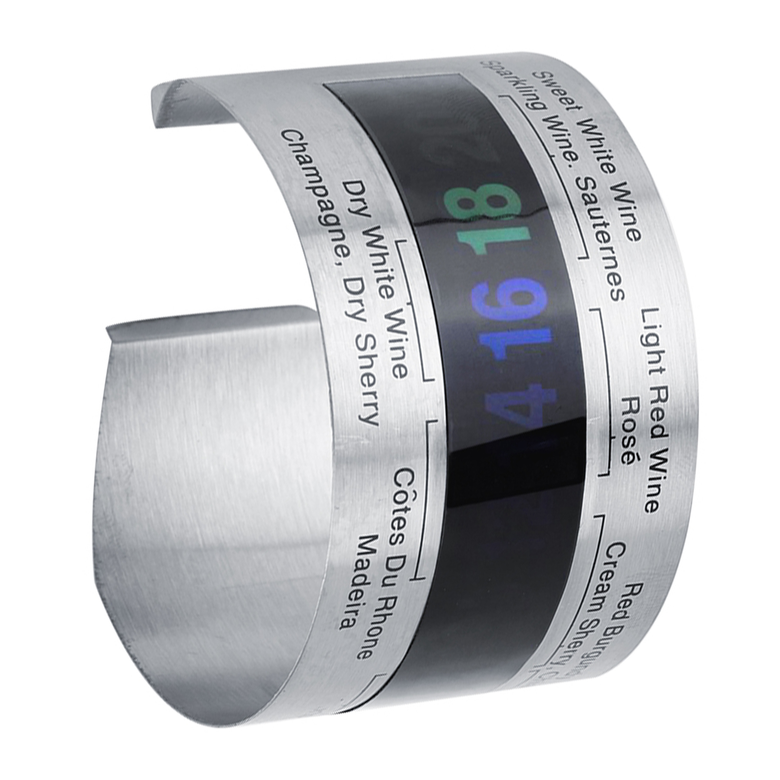Edelstahl-weinthermometer Mit Lcd-anzeige Für Flaschen, Bier Und Rotweine – Armband-temperatursensor